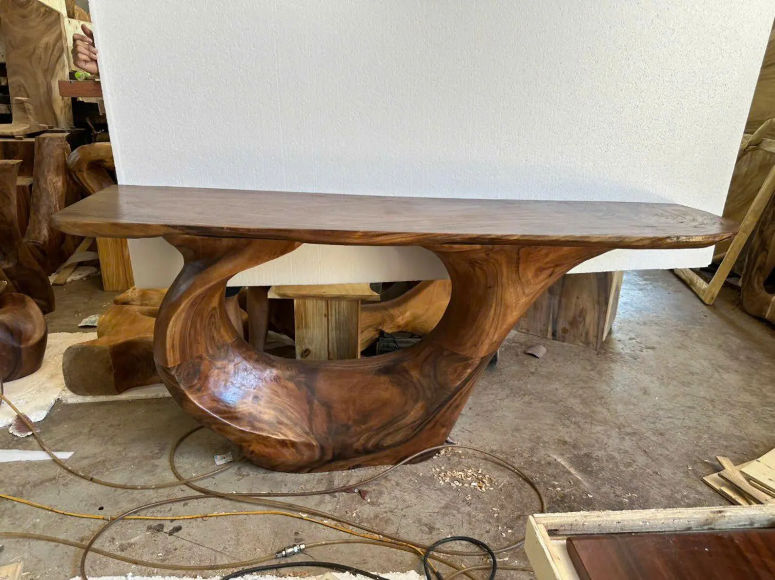 Rustic Console Table Solid Natural Wood Live Edge Handmade Furniture Halloween Decor Housewarming Gift - Image 2