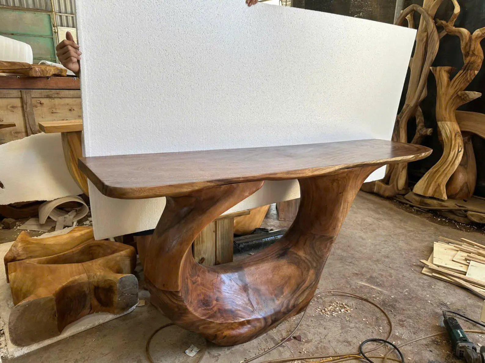 Rustic Console Table Solid Natural Wood Live Edge Handmade Furniture Halloween Decor Housewarming Gift - Image 3