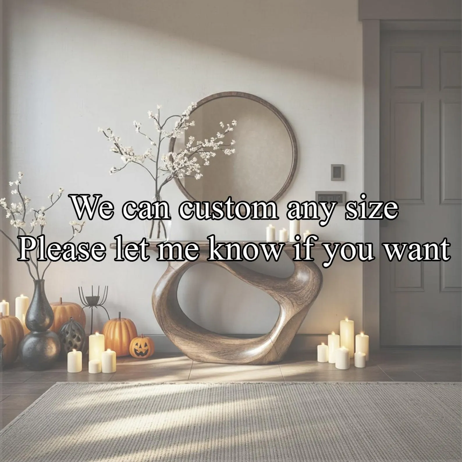 Rustic Console Table Solid Natural Wood Live Edge Handmade Furniture Halloween Decor Housewarming Gift - Image 4