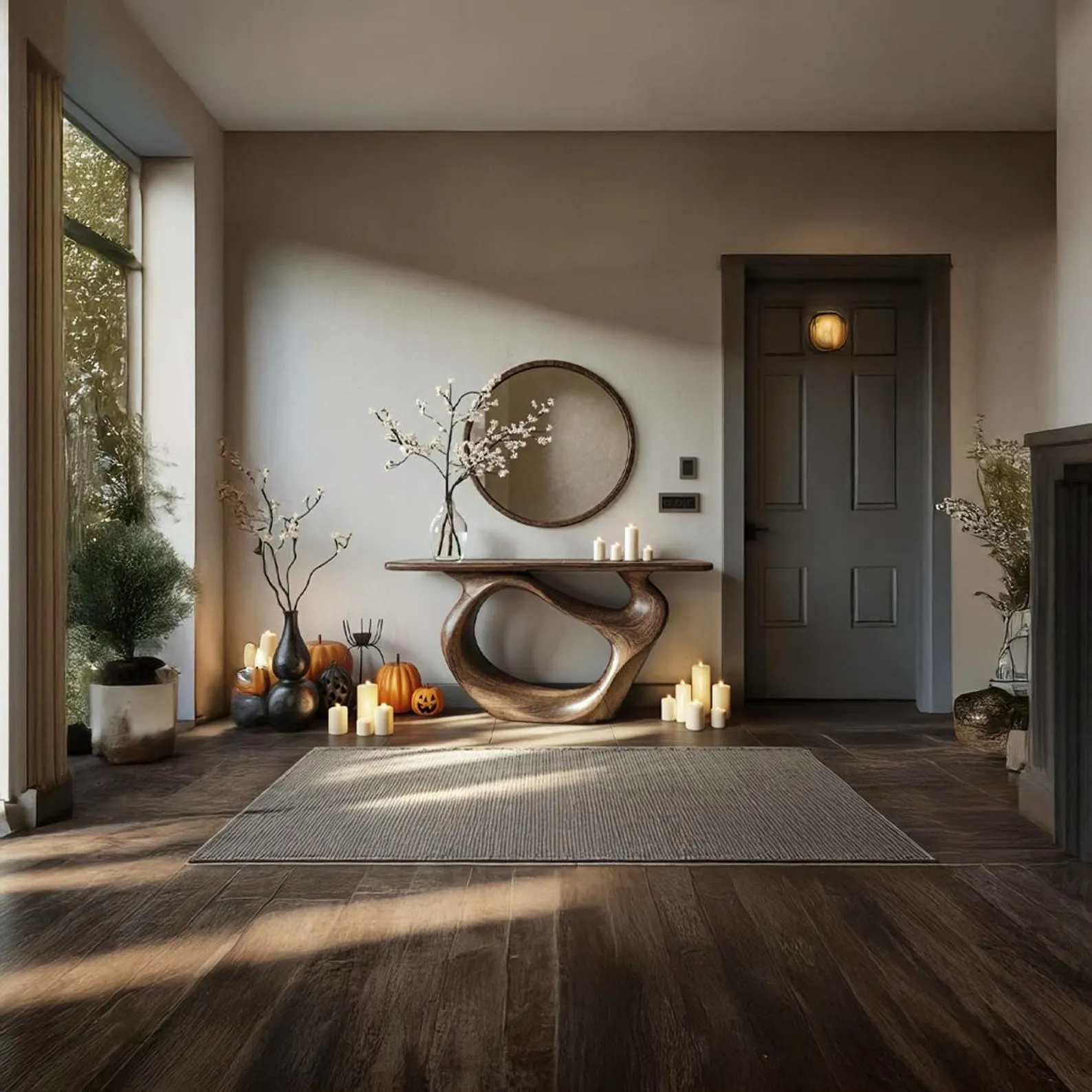 Rustic Console Table Solid Natural Wood Live Edge Handmade Furniture Halloween Decor Housewarming Gift - Image 7