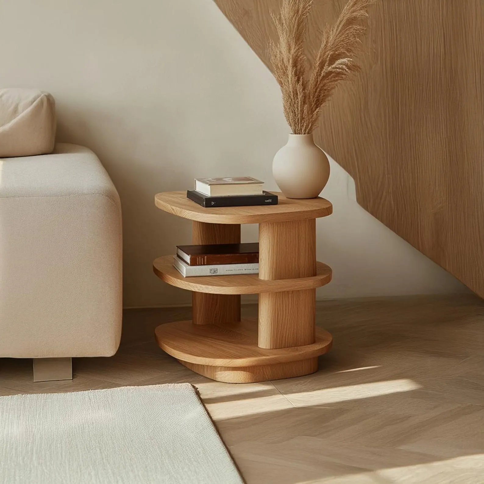 Natural Wood Beside Table Farmhouse Nightstand Rustic Bedroom Decor Wood Furniture