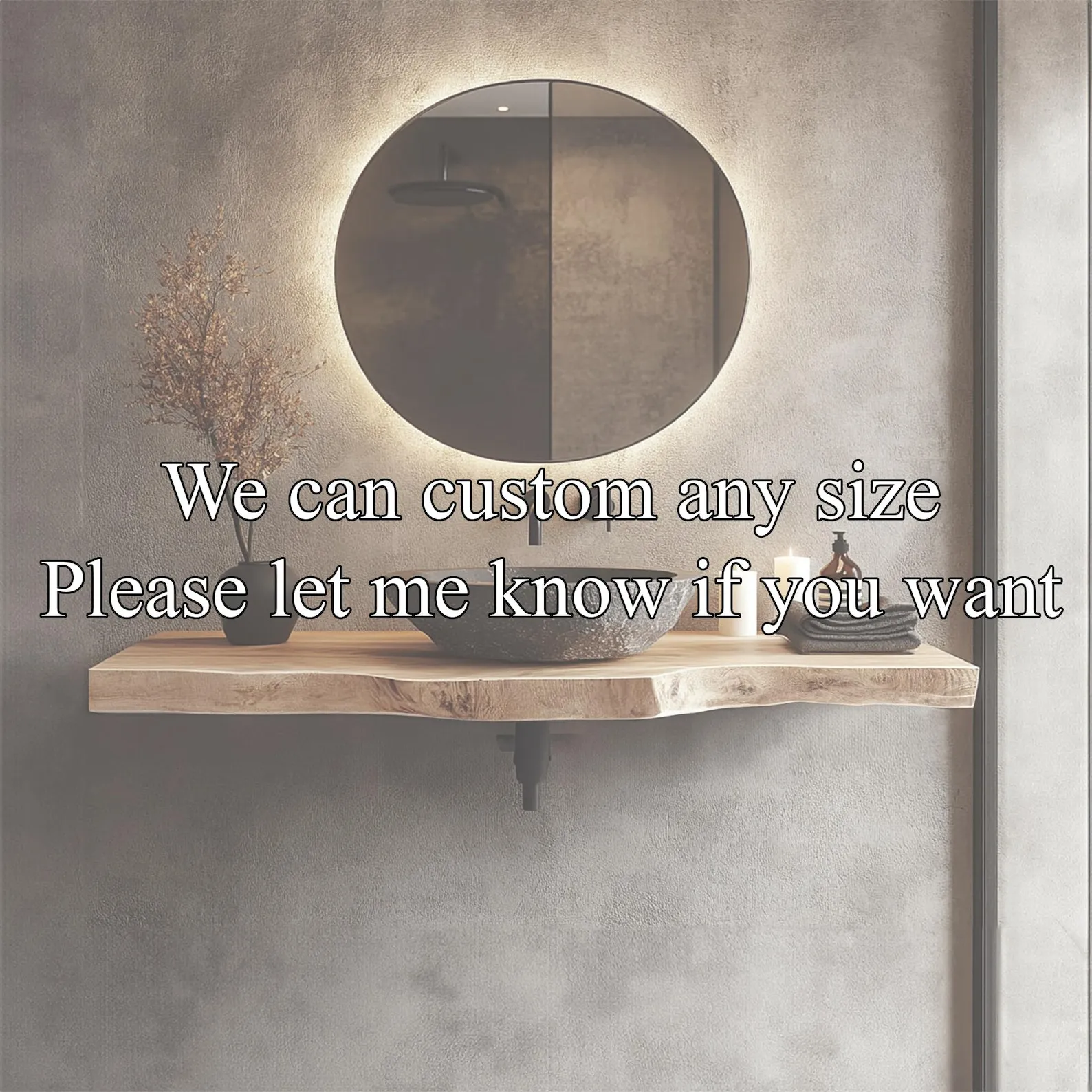 Rustic Floating Bathroom Vanity Solid Wood Sink Shelf Natural Wood Furniture Bathroom Storage Decor Handmade - Image 2