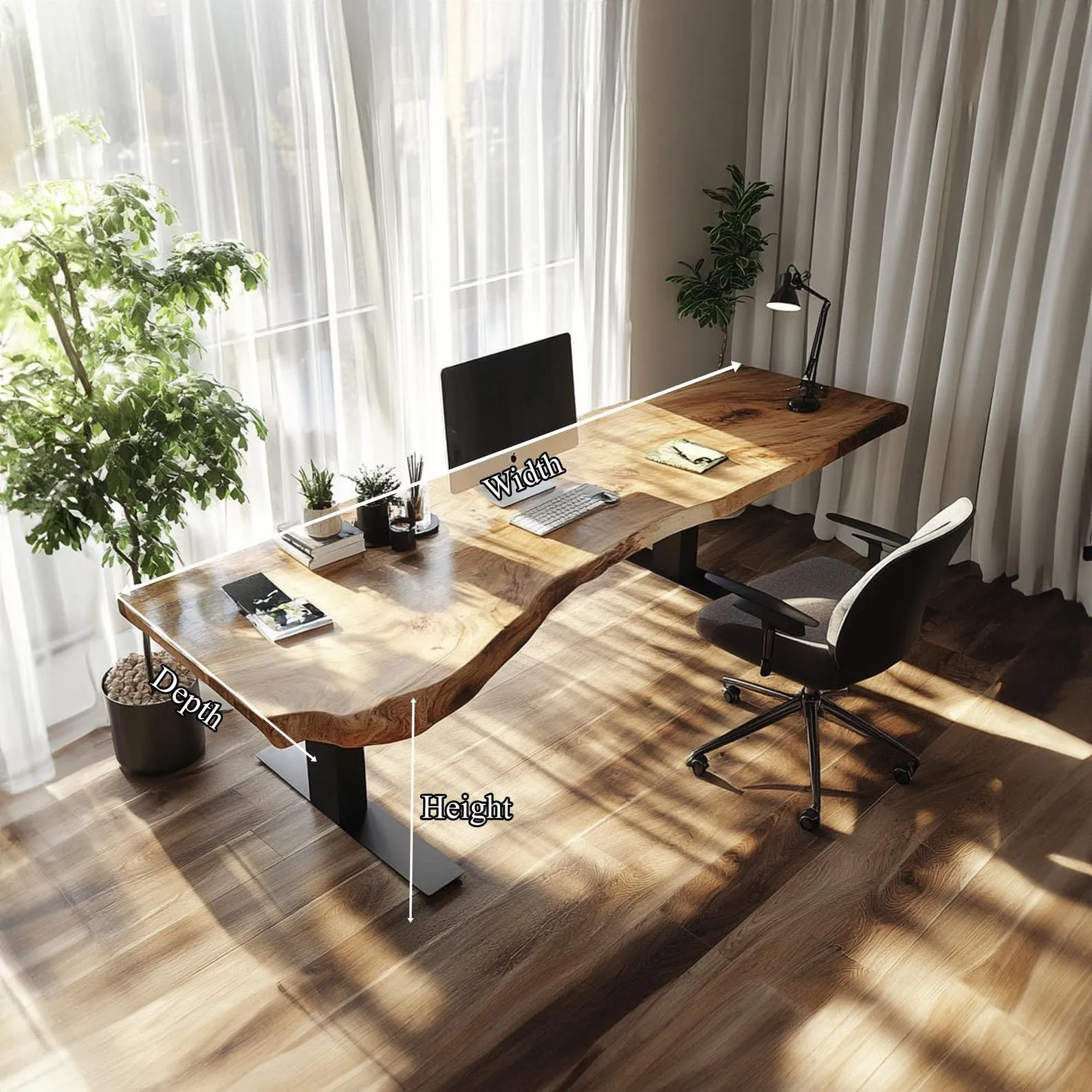 Rustic Wood Floating Desk Standing Mounted Study Desk Table Home Office Desk Hanging Table Unique Live Edge Desk Shelf Mother Gift - Image 3