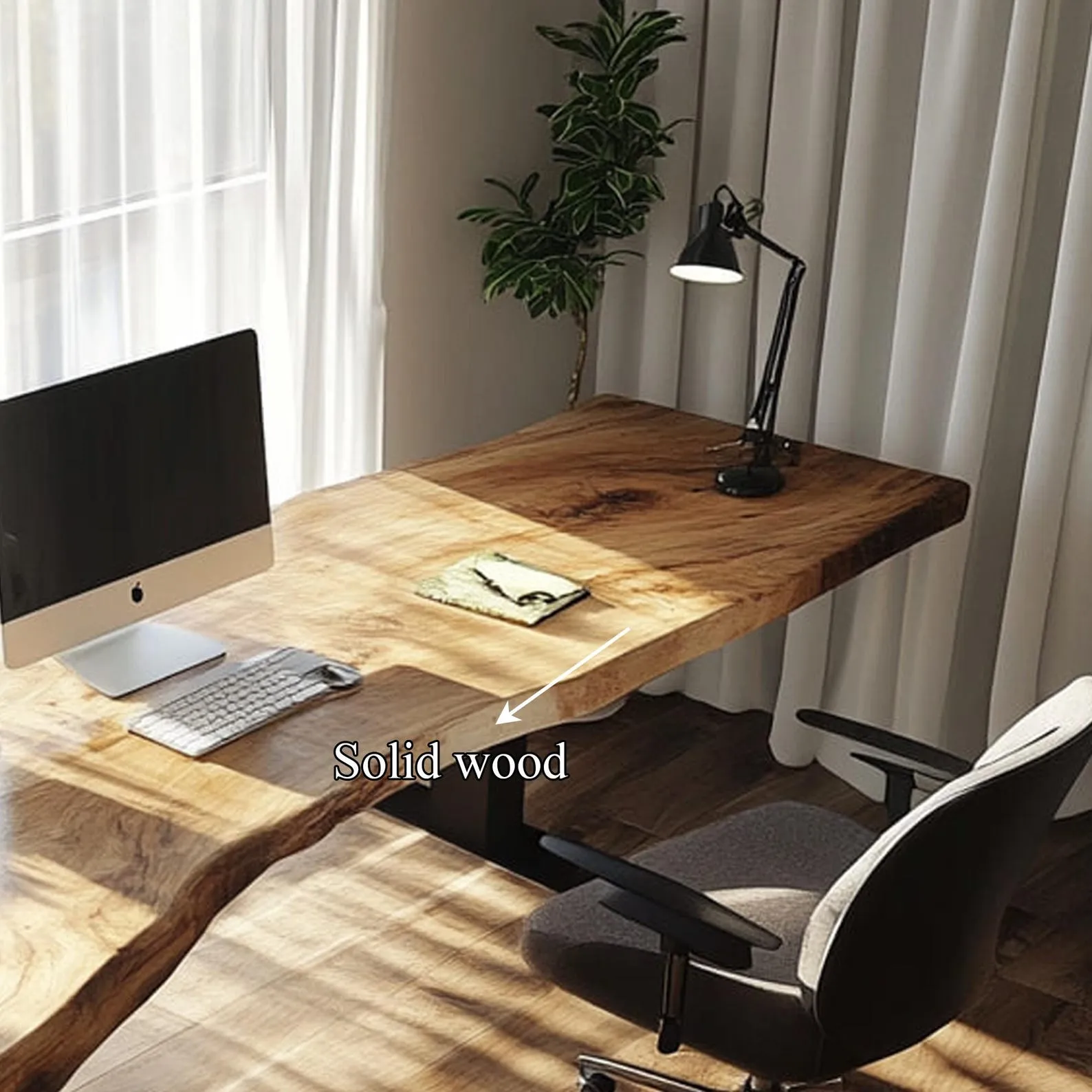 Rustic Wood Floating Desk Standing Mounted Study Desk Table Home Office Desk Hanging Table Unique Live Edge Desk Shelf Mother Gift - Image 4