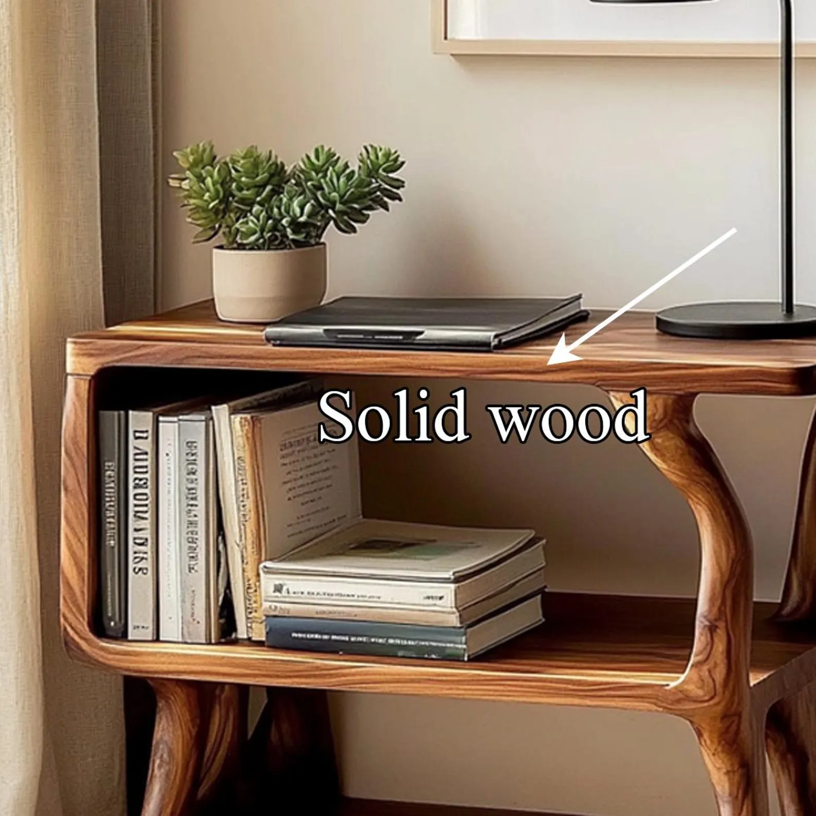 Rustic Solid Wood Beside Table Unique Living Room Decor Furniture and Housewarming Gift - Image 5