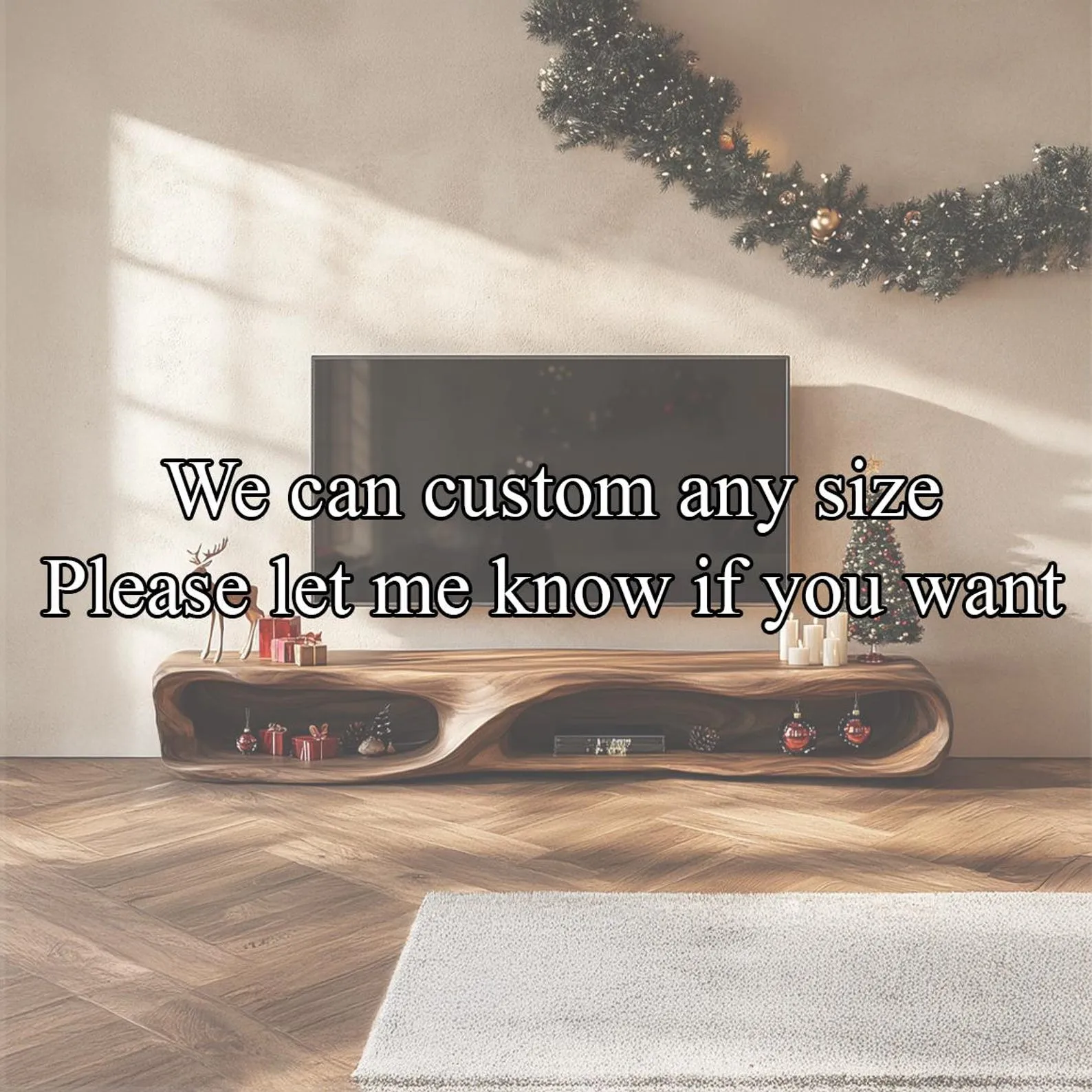 Modern Solid Wood TV Cabinet Stylish Console with Storage Cabinet Functional Furniture for Living Room and Home Decor - Image 2