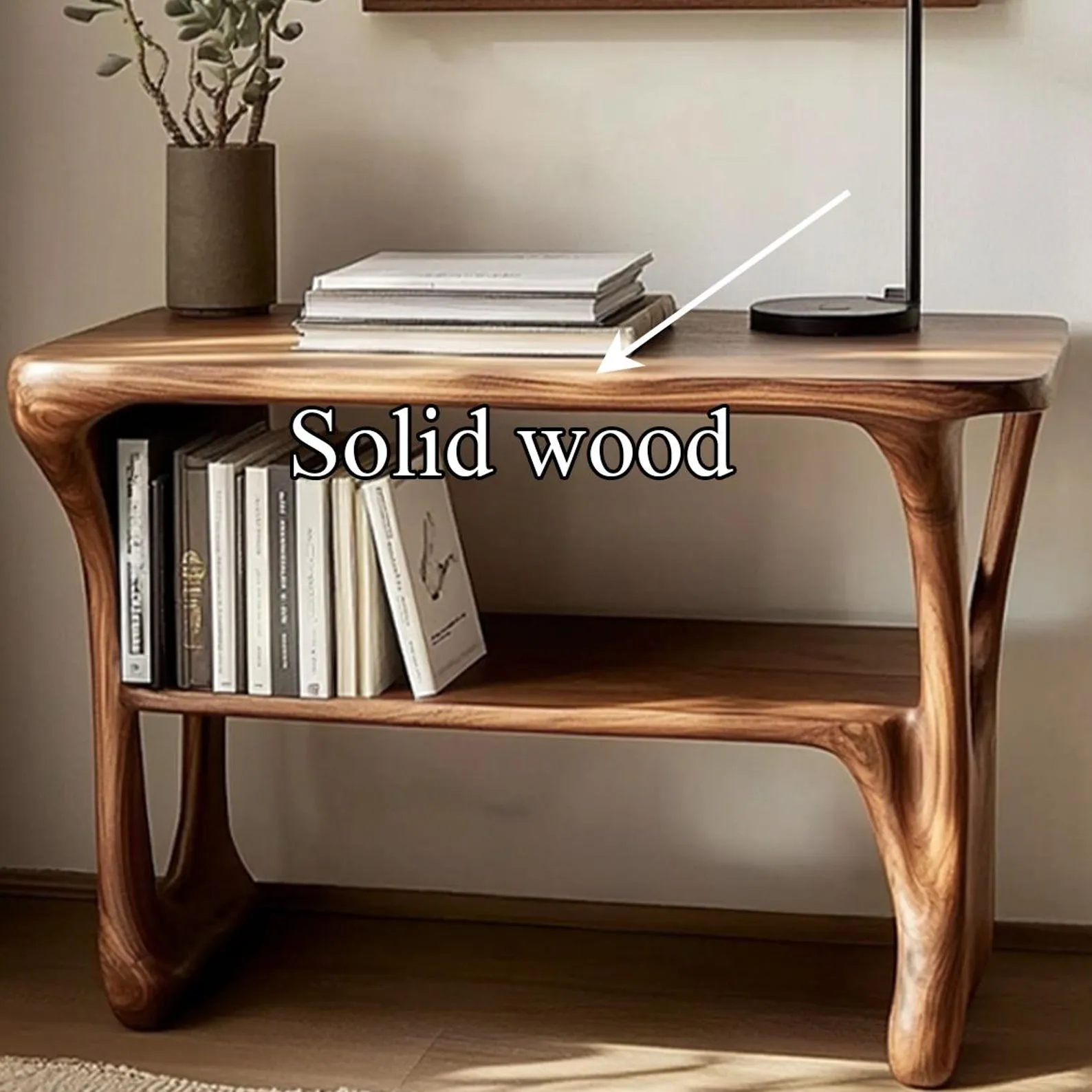 Handmade Wooden Console Table, Rustic Bedside Nightstand, Reclaimed Wood End Table, Living Room Accent Furniture, Home Decor Gift - Image 4