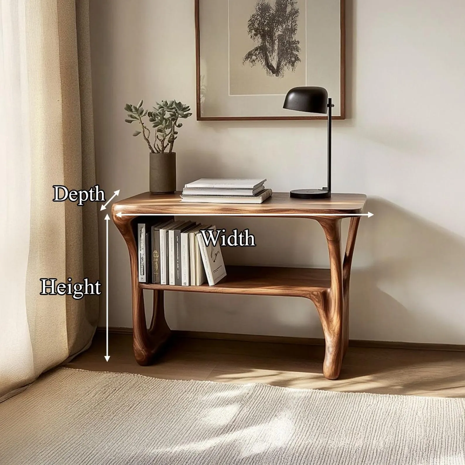 Handmade Wooden Console Table, Rustic Bedside Nightstand, Reclaimed Wood End Table, Living Room Accent Furniture, Home Decor Gift - Image 5