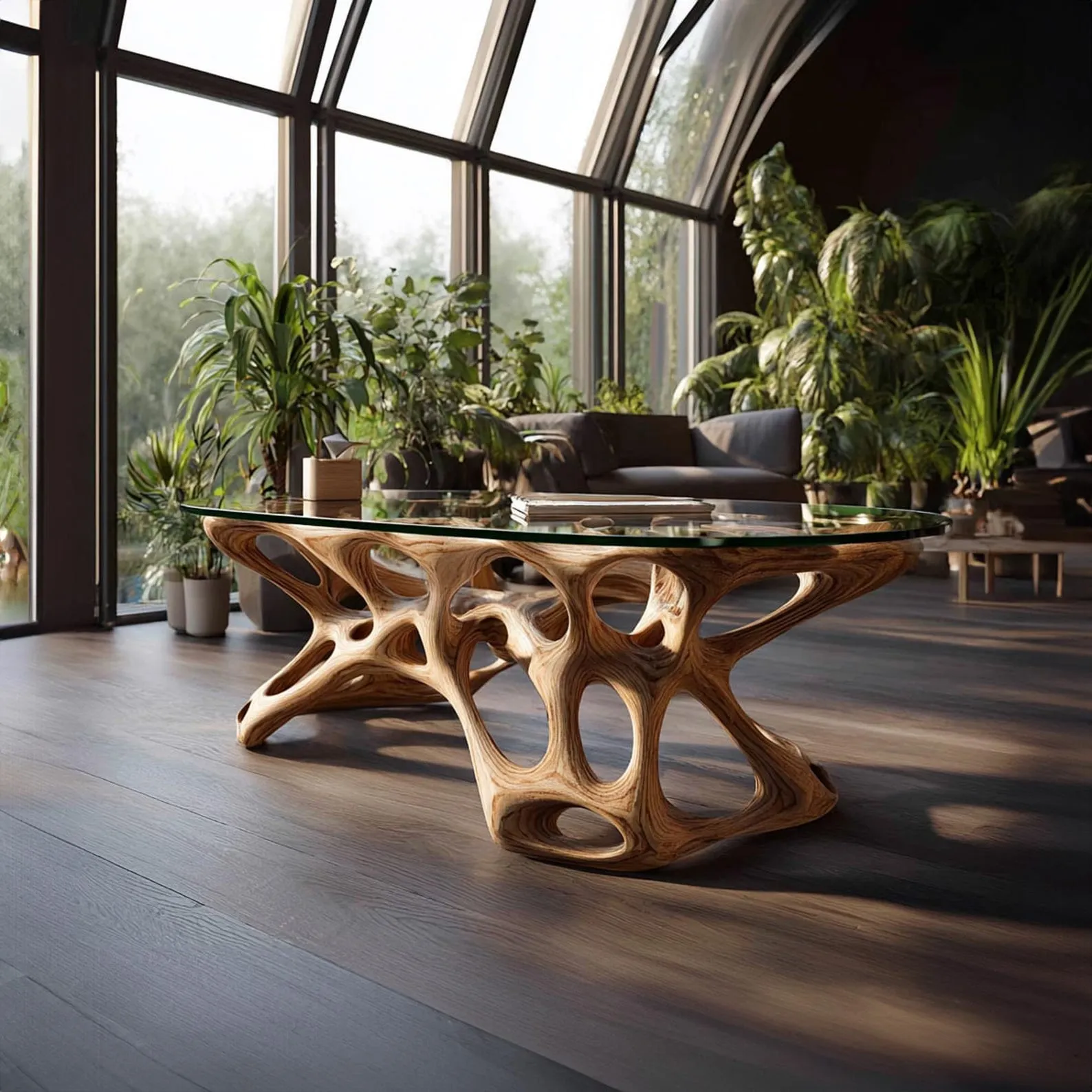 Rustic Walnut Wood Coffee Table Handmade Furniture Living Room Decor