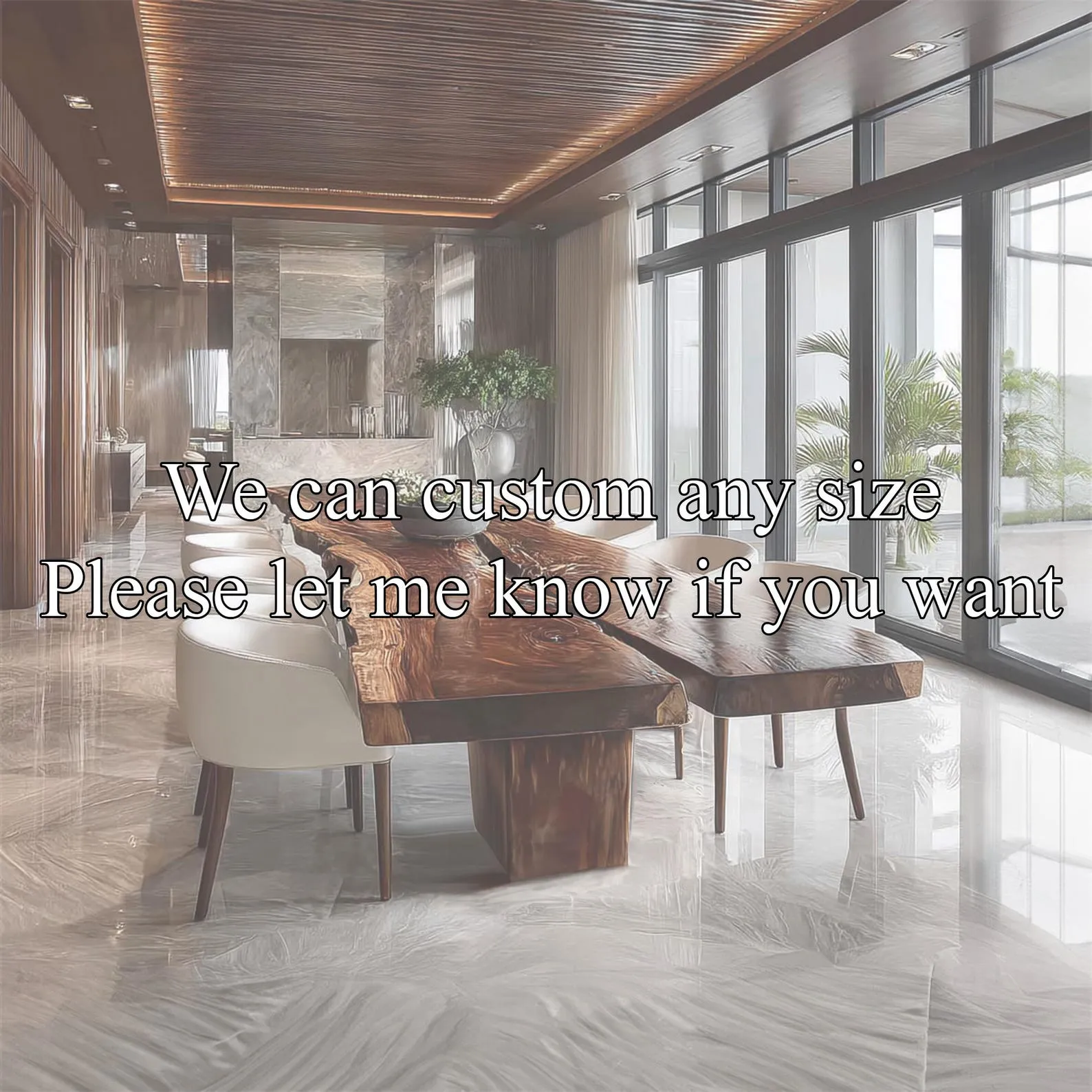 Solid Wood Dining Table Rustic Mid Century Table Unique Furniture Housewarming Gift - Image 2