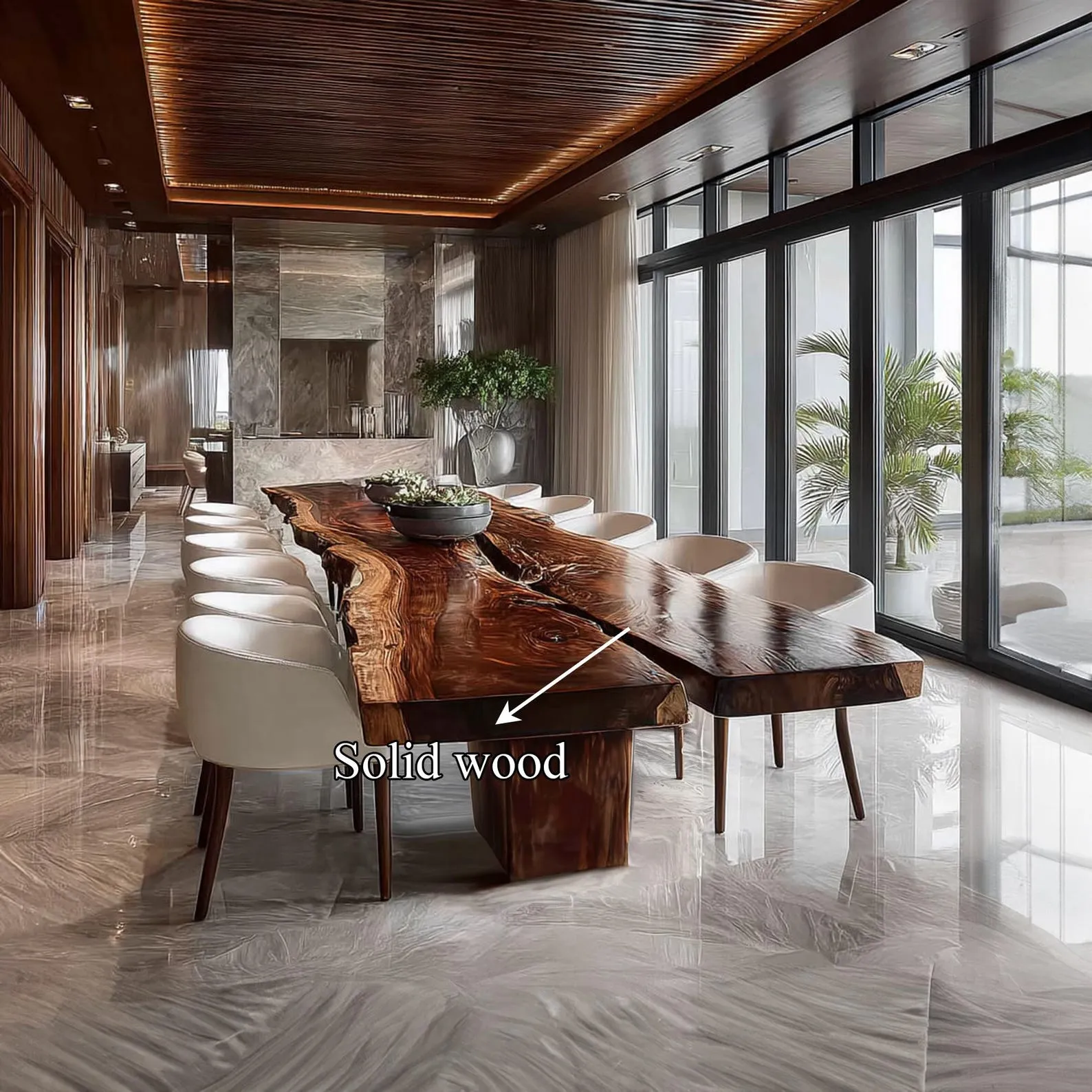 Solid Wood Dining Table Rustic Mid Century Table Unique Furniture Housewarming Gift - Image 3