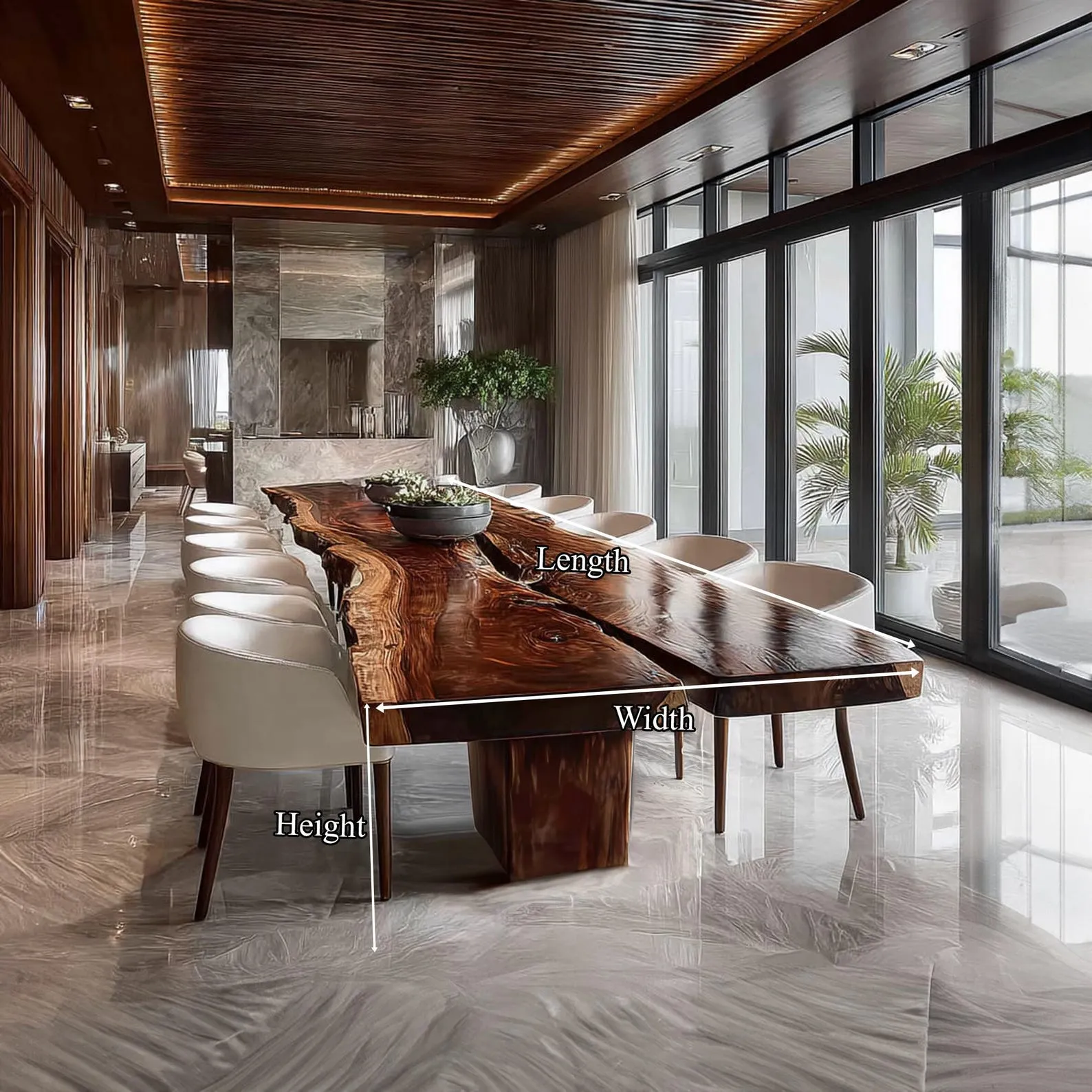 Solid Wood Dining Table Rustic Mid Century Table Unique Furniture Housewarming Gift - Image 4