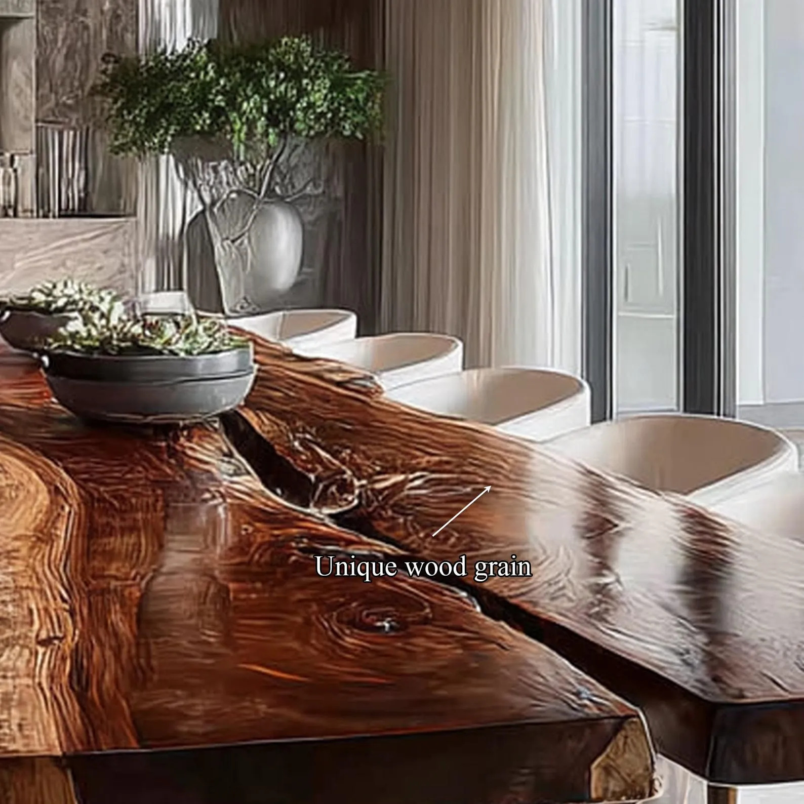 Solid Wood Dining Table Rustic Mid Century Table Unique Furniture Housewarming Gift - Image 5