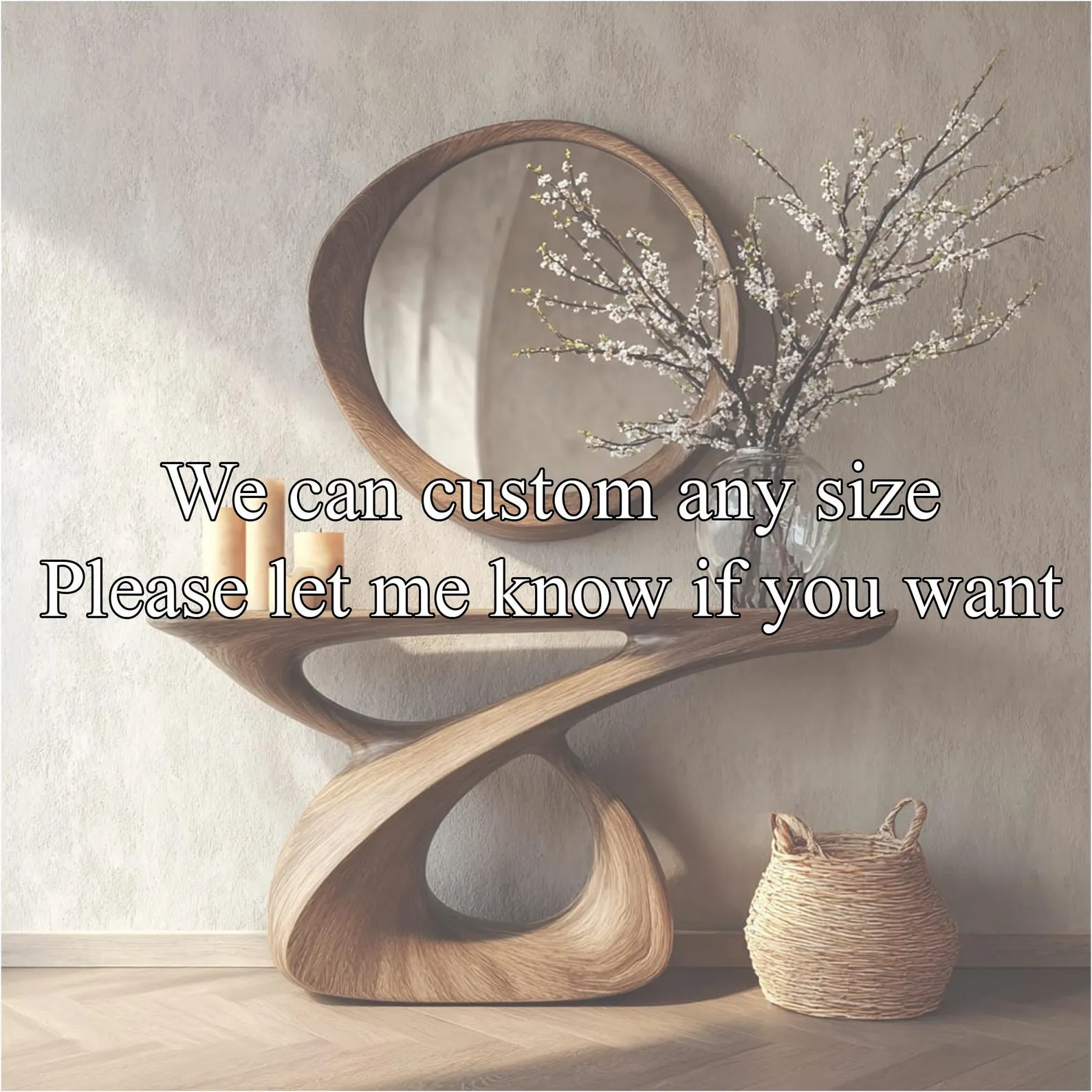 Handmade Live Edge Wood Console Table Solid Wood Rustic Furniture Christmas Decor Housewarming Gift - Image 2