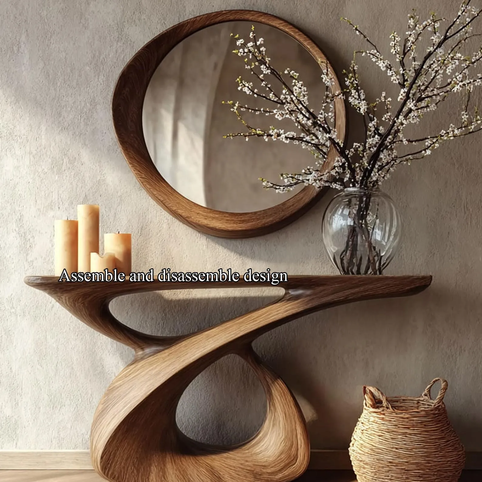 Handmade Live Edge Wood Console Table Solid Wood Rustic Furniture Christmas Decor Housewarming Gift - Image 5