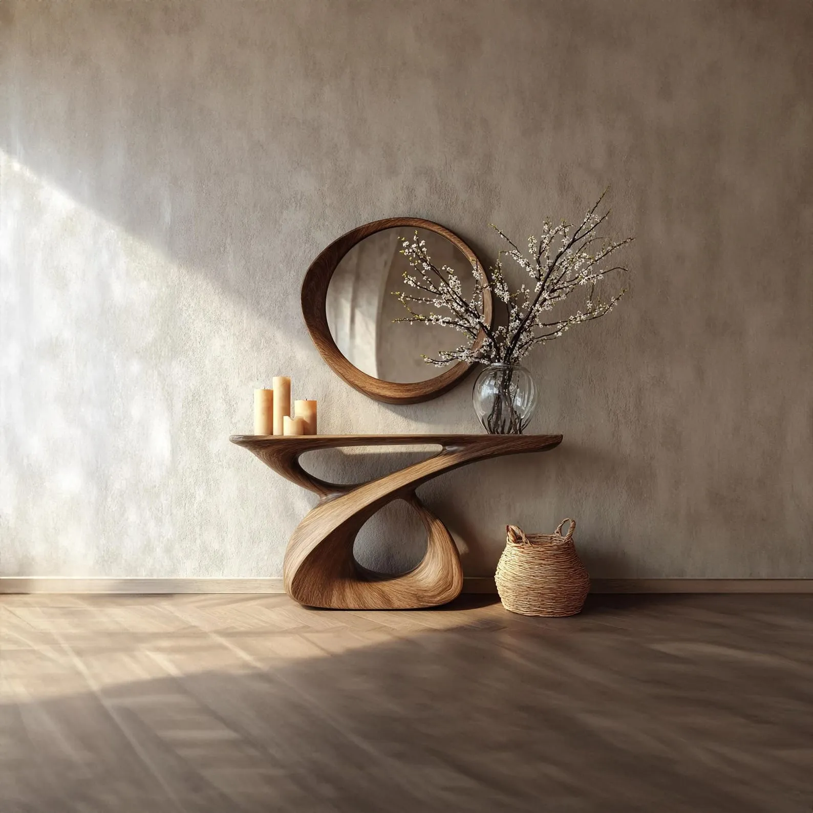 Handmade Live Edge Wood Console Table Solid Wood Rustic Furniture Christmas Decor Housewarming Gift - Image 6