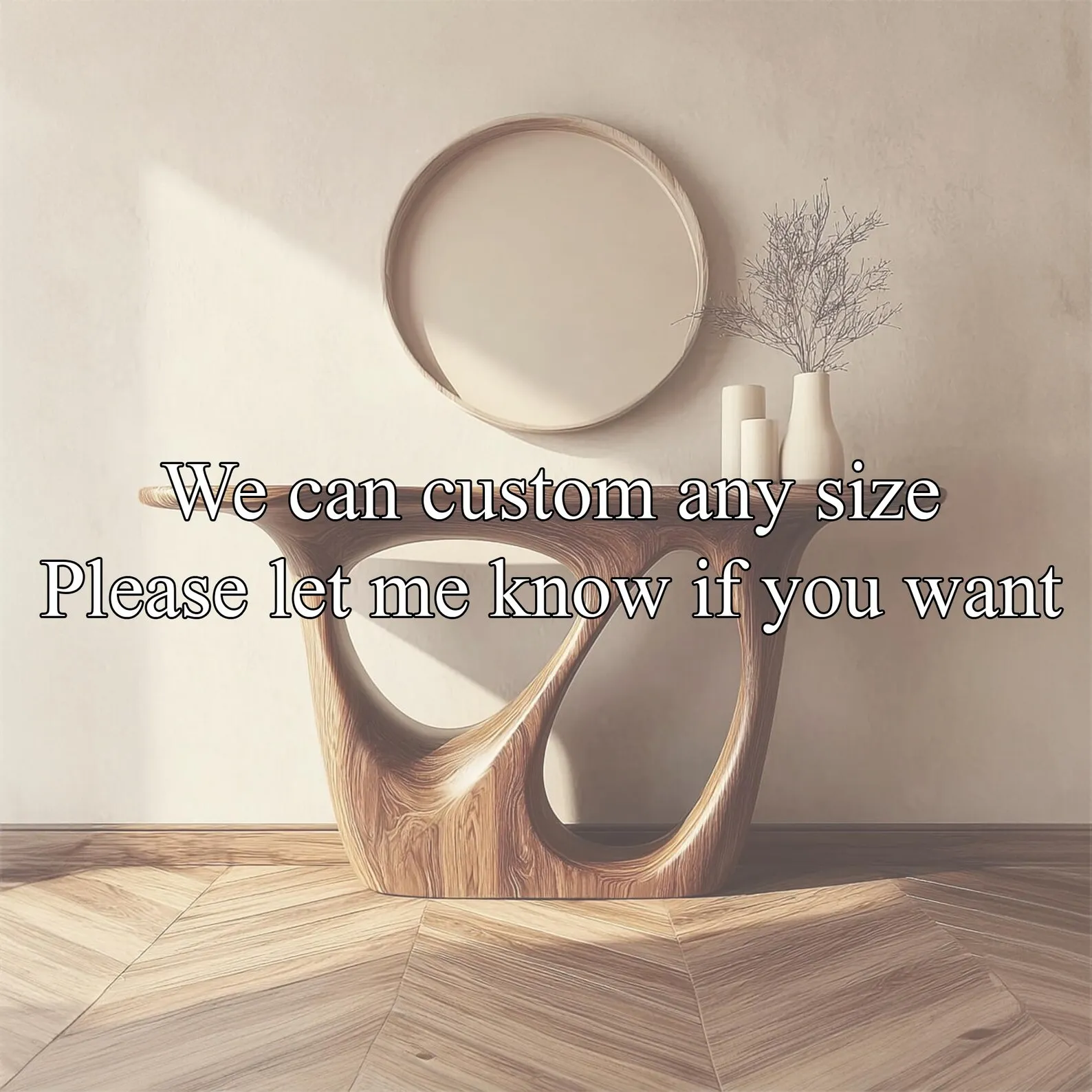 Solid Wood Live Edge Console Table Rustic Handmade Furniture Christmas Decor Housewarming Gifts - Image 2