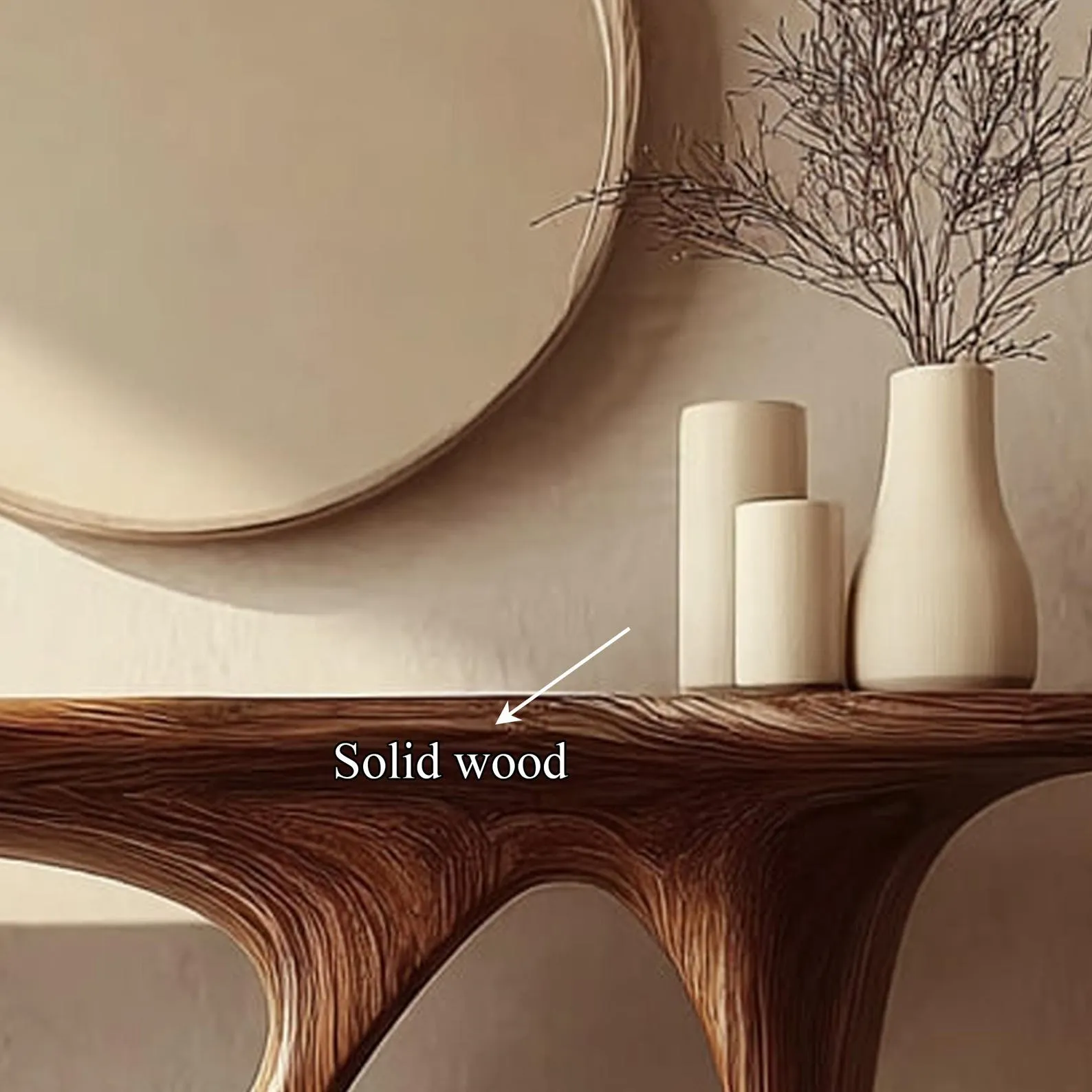 Solid Wood Live Edge Console Table Rustic Handmade Furniture Christmas Decor Housewarming Gifts - Image 4