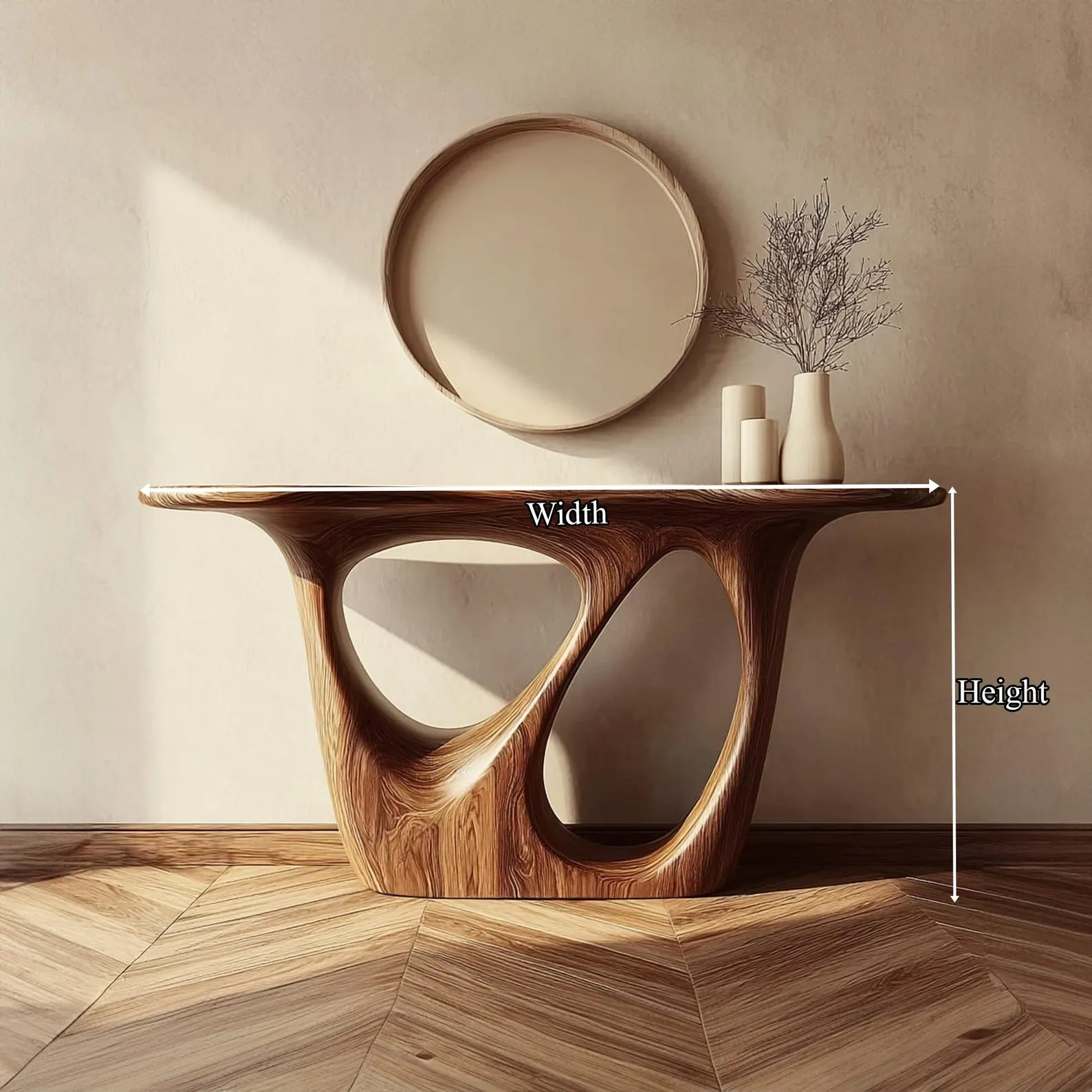 Solid Wood Live Edge Console Table Rustic Handmade Furniture Christmas Decor Housewarming Gifts - Image 5