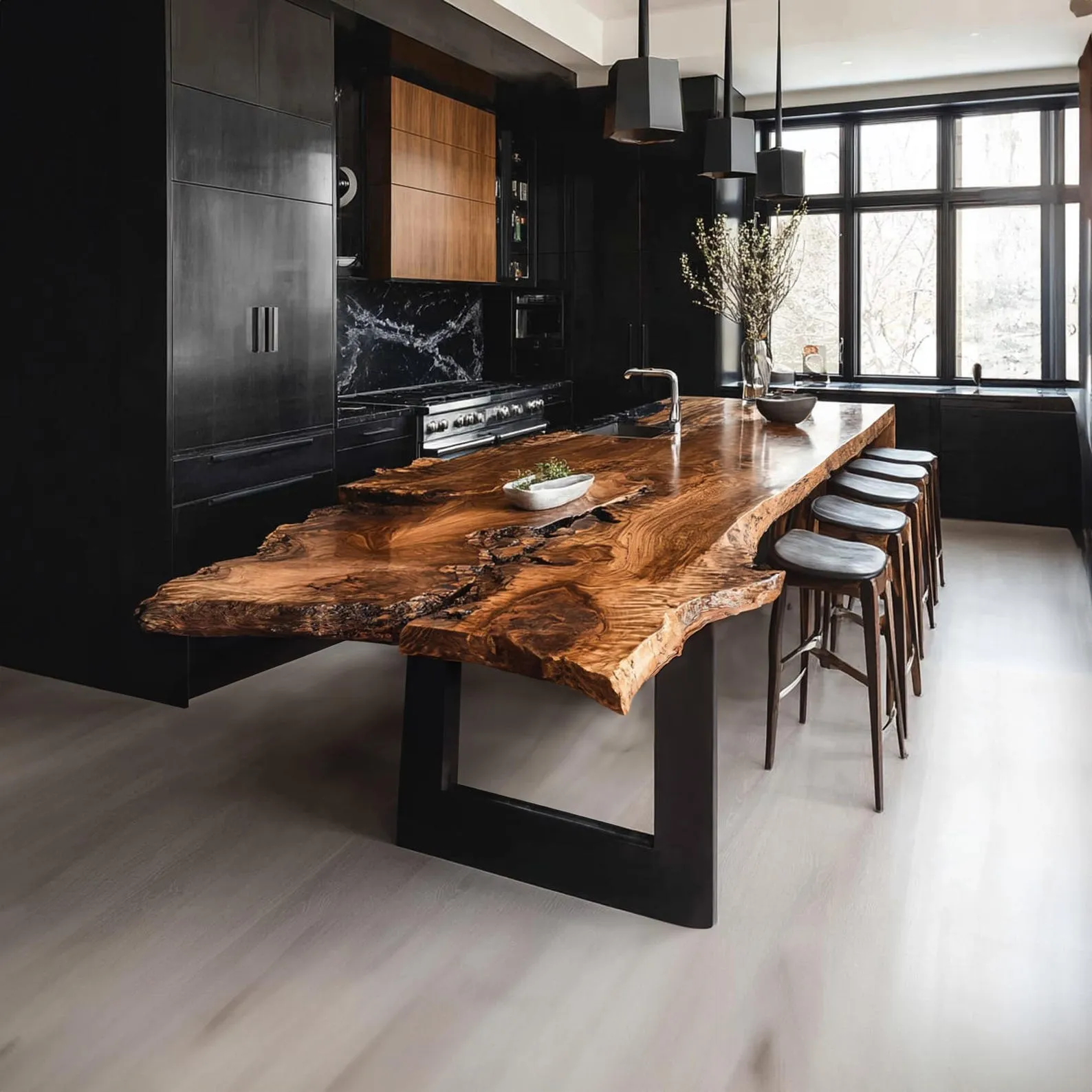 Solid Wood Bar Table Walnut Bar Height Table Dining Room Table Unique Furniture Home Decor