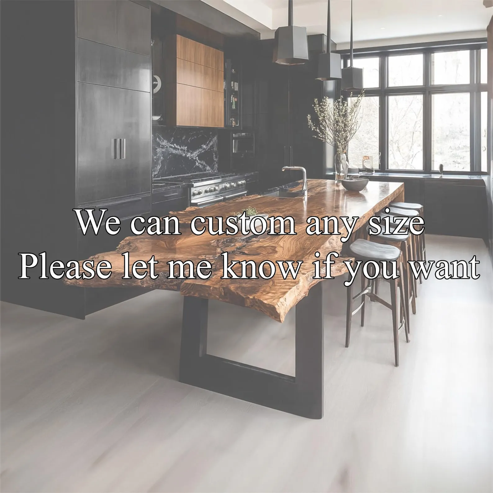 Solid Wood Bar Table Walnut Bar Height Table Dining Room Table Unique Furniture Home Decor - Image 2