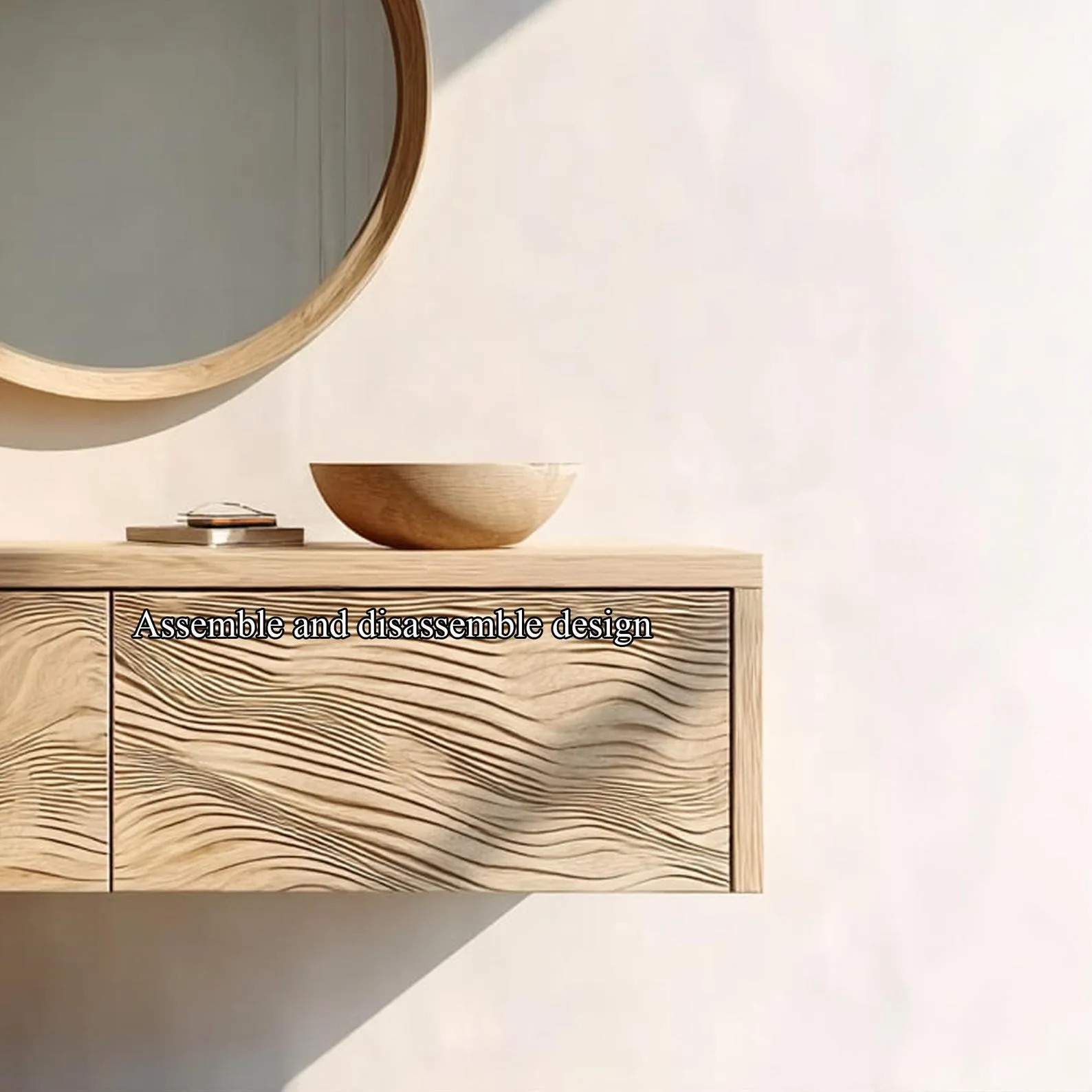 Solid Wood Sink Shelf Custom Cabinet Wooden Bathroom Vanity Rustic Storage Wood Furniture Bathroom Decor - Image 4