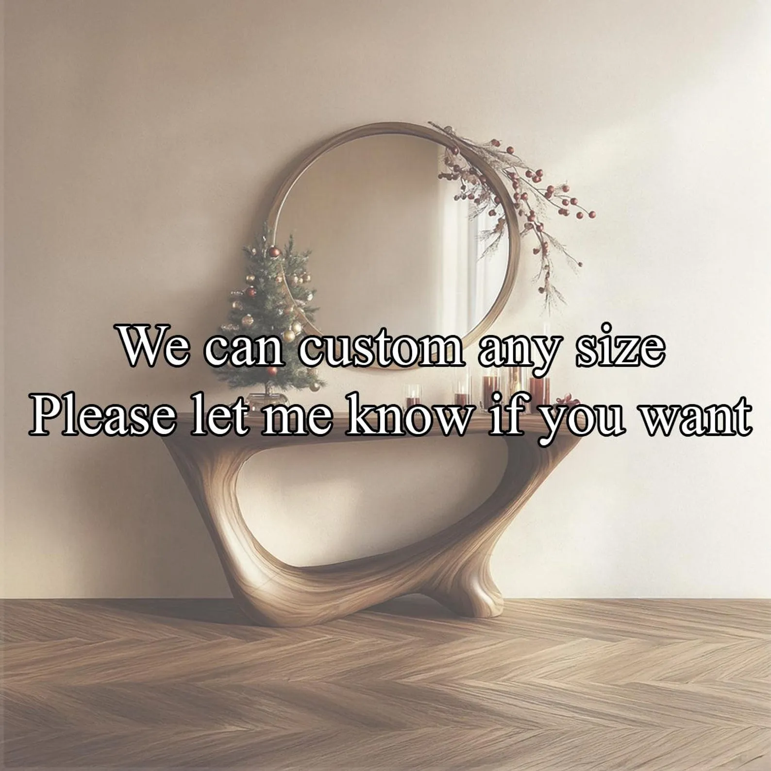 Unique Rustic Wood Console Table Live Edge Design Christmas Home Decor Housewarming Gift - Image 2