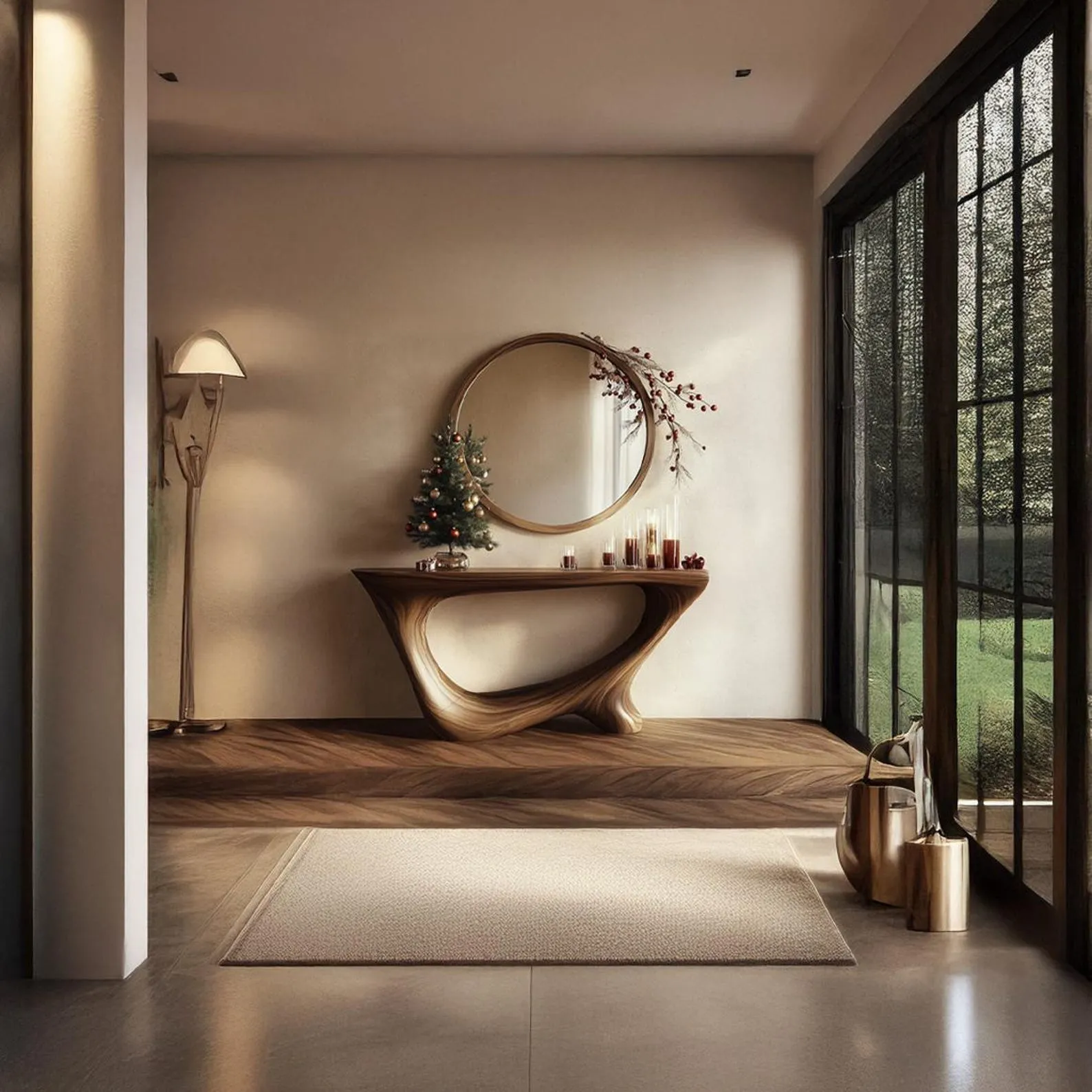 Unique Rustic Wood Console Table Live Edge Design Christmas Home Decor Housewarming Gift - Image 6