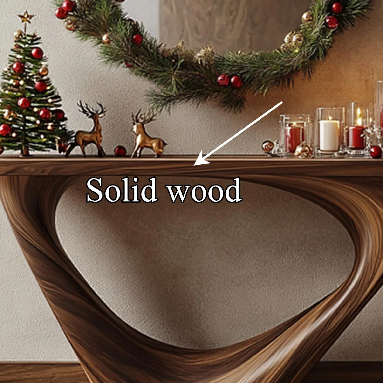 Rustic Live Edge Console Table Solid Wood Unique Furniture Christmas Gift Housewarming Living Room Decor - Image 3