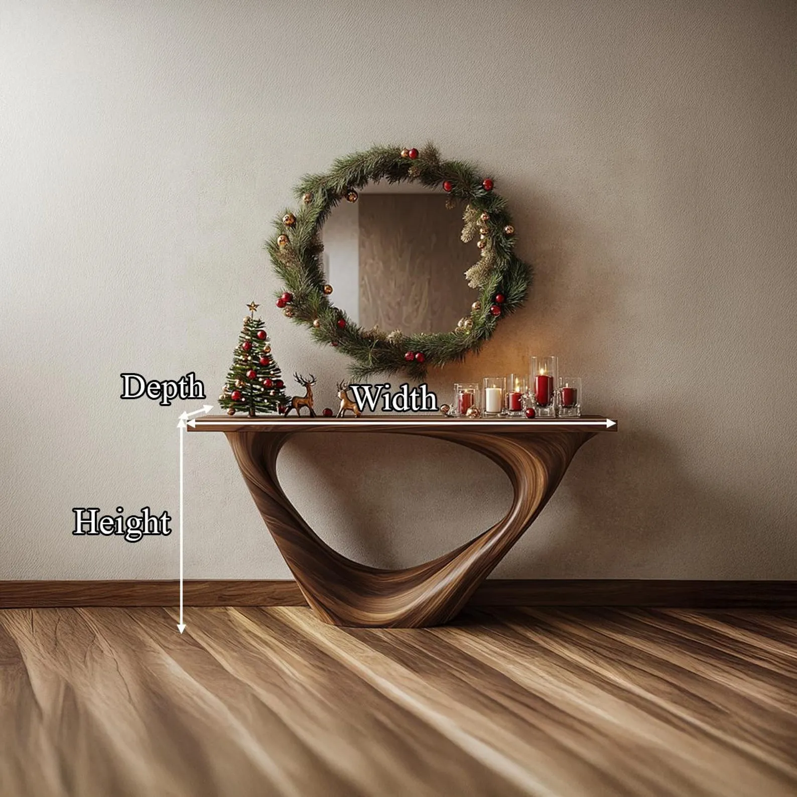 Rustic Live Edge Console Table Solid Wood Unique Furniture Christmas Gift Housewarming Living Room Decor - Image 4