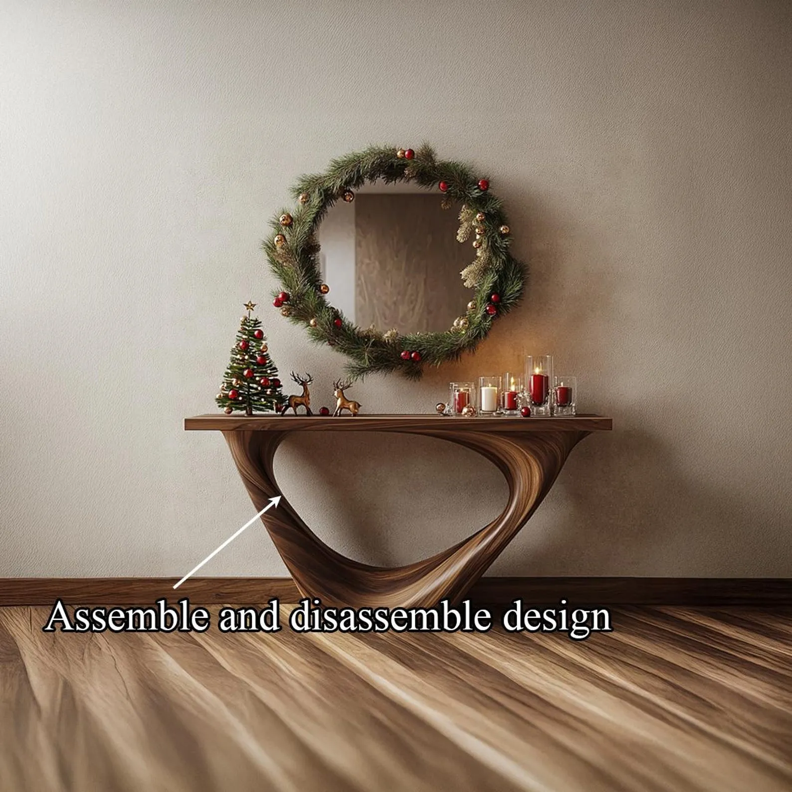 Rustic Live Edge Console Table Solid Wood Unique Furniture Christmas Gift Housewarming Living Room Decor - Image 5