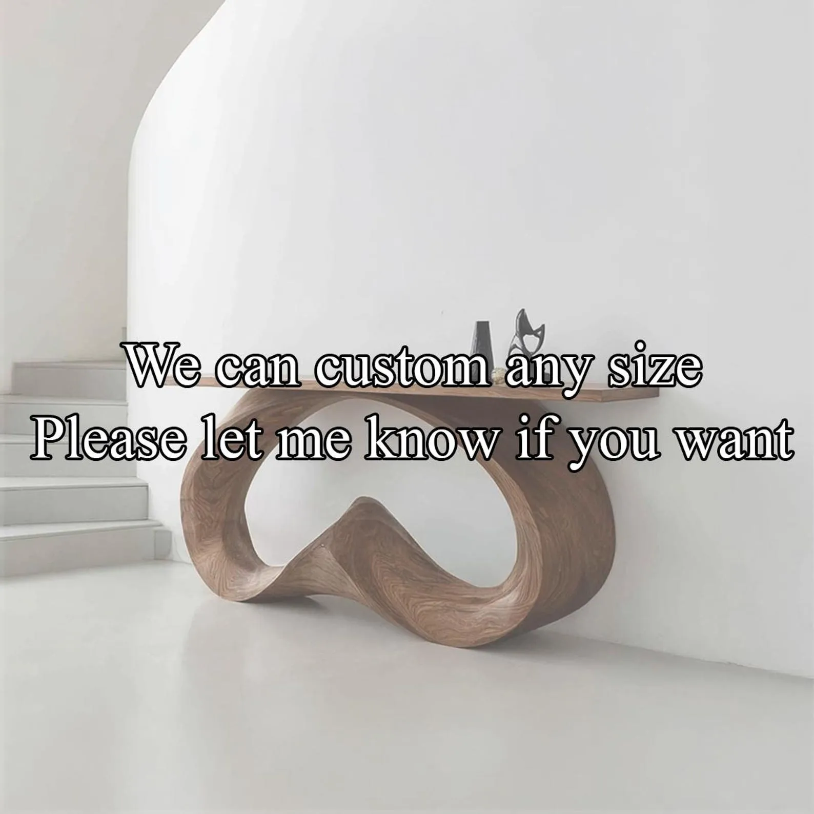 Handmade Solid Wood Console Table Modern Organic Sculptural Entryway Table Unique Wooden Furniture Home Decor Accent - Image 2