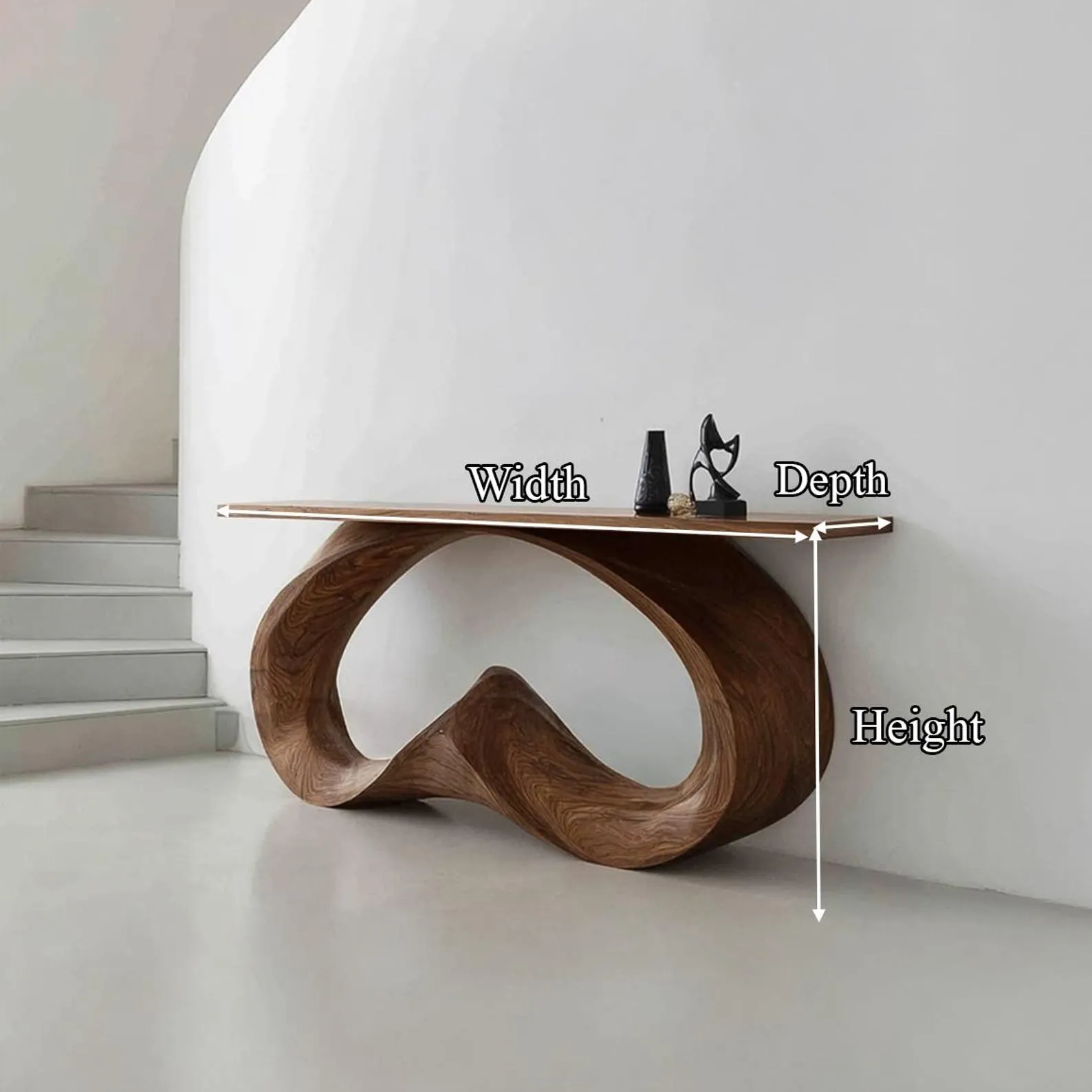 Handmade Solid Wood Console Table Modern Organic Sculptural Entryway Table Unique Wooden Furniture Home Decor Accent - Image 3