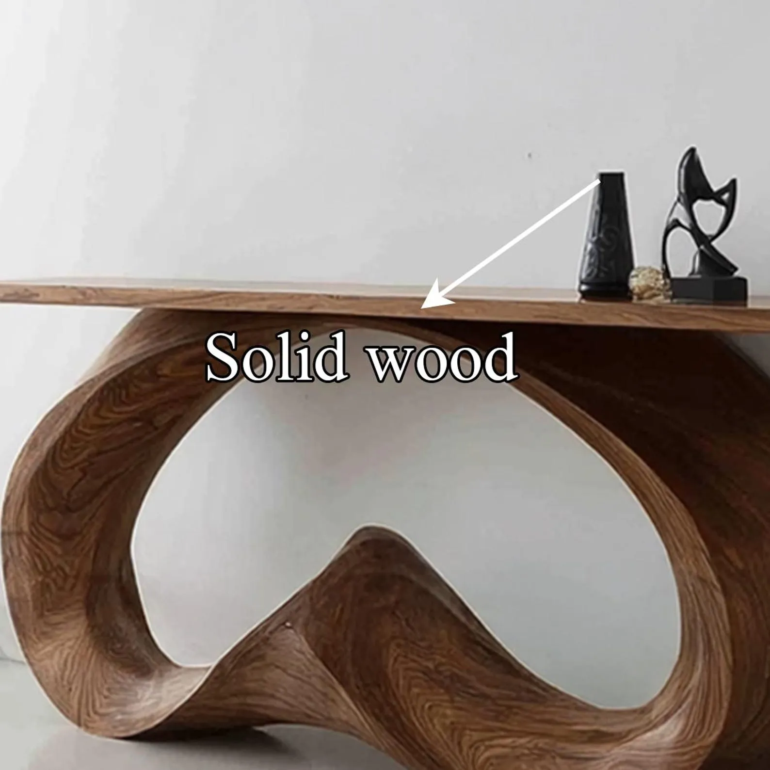 Handmade Solid Wood Console Table Modern Organic Sculptural Entryway Table Unique Wooden Furniture Home Decor Accent - Image 4