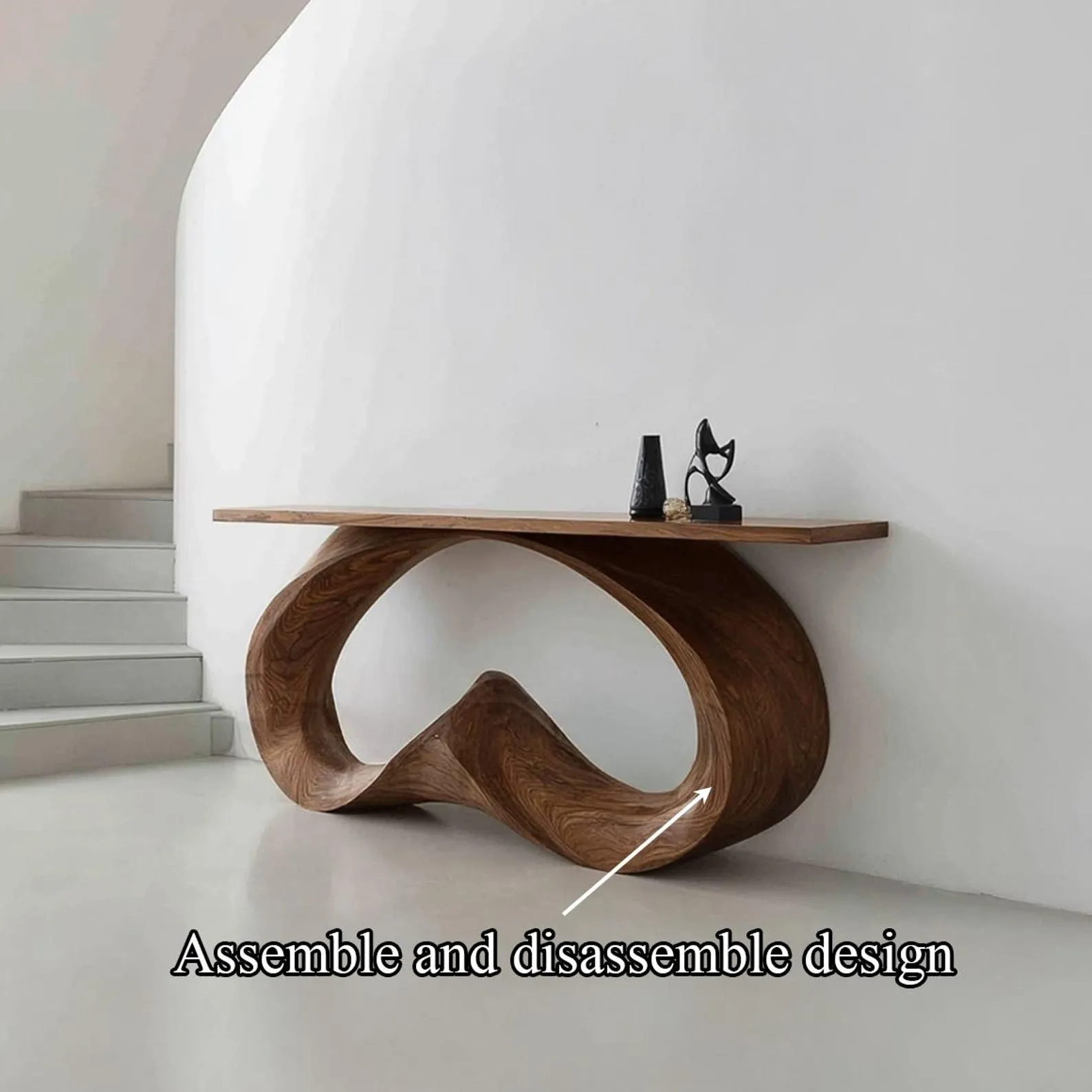 Handmade Solid Wood Console Table Modern Organic Sculptural Entryway Table Unique Wooden Furniture Home Decor Accent - Image 5