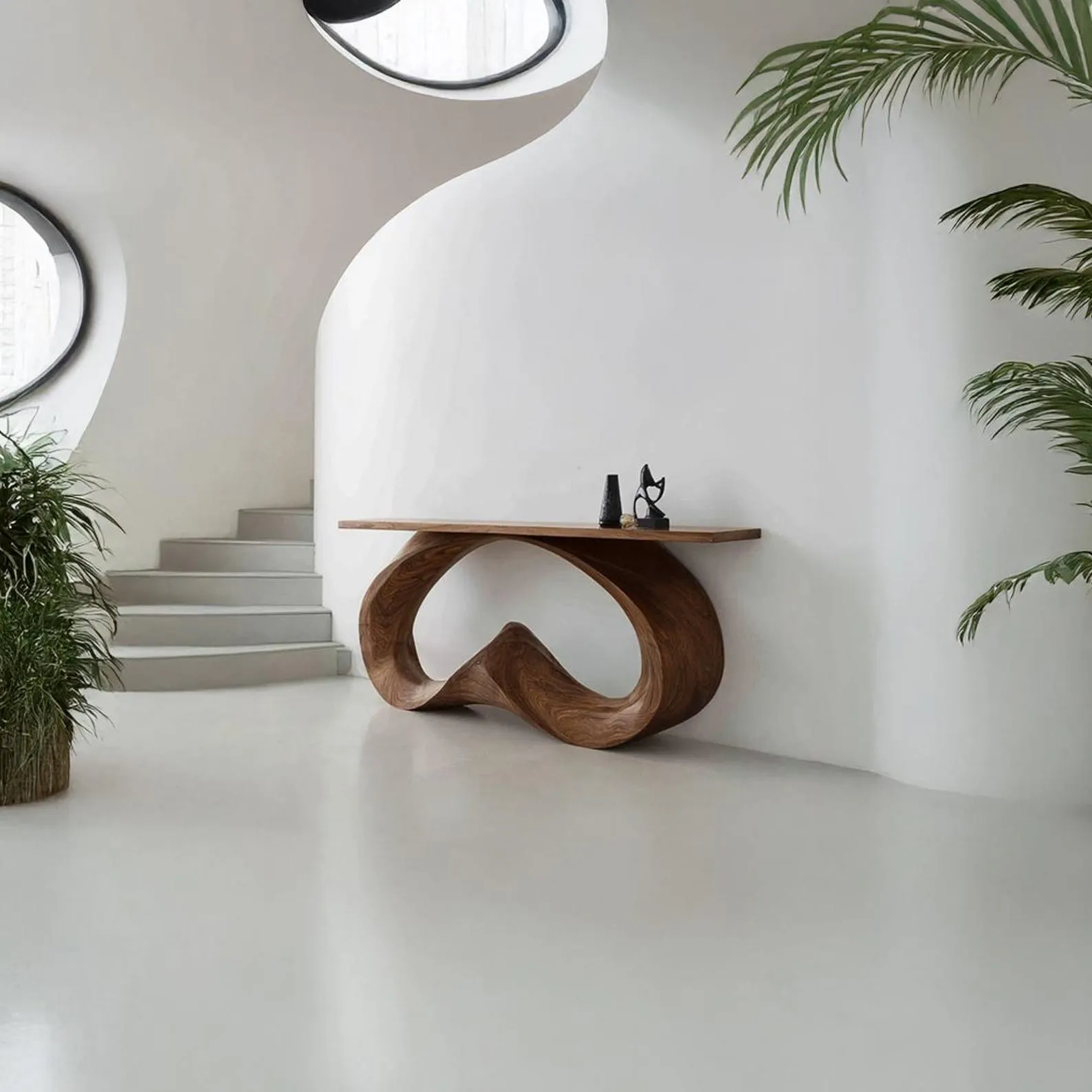 Handmade Solid Wood Console Table Modern Organic Sculptural Entryway Table Unique Wooden Furniture Home Decor Accent - Image 6