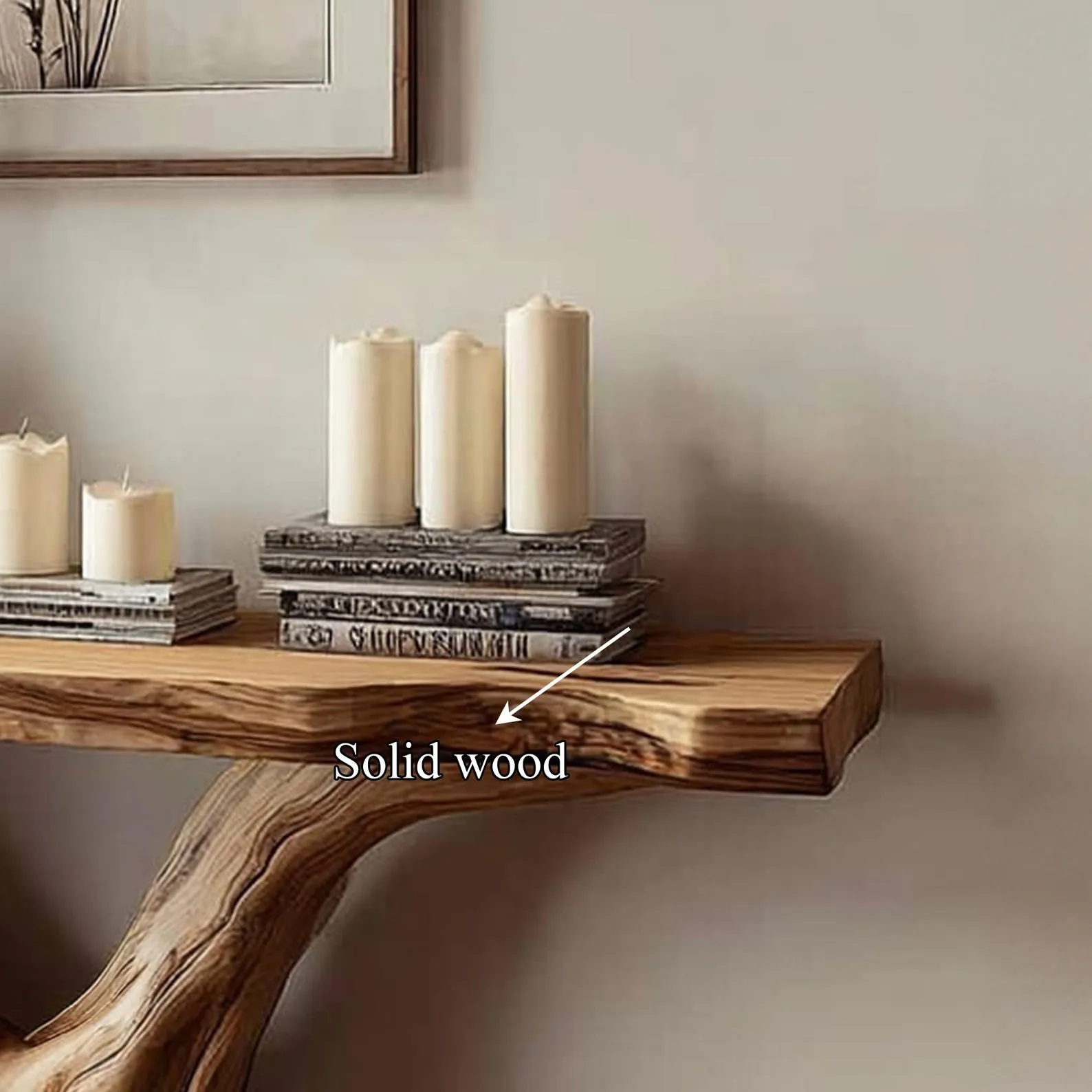 Rustic Live Edge Console Table Solid Wood Handmade Unique Furniture Home Decor Housewarming Gift - Image 4