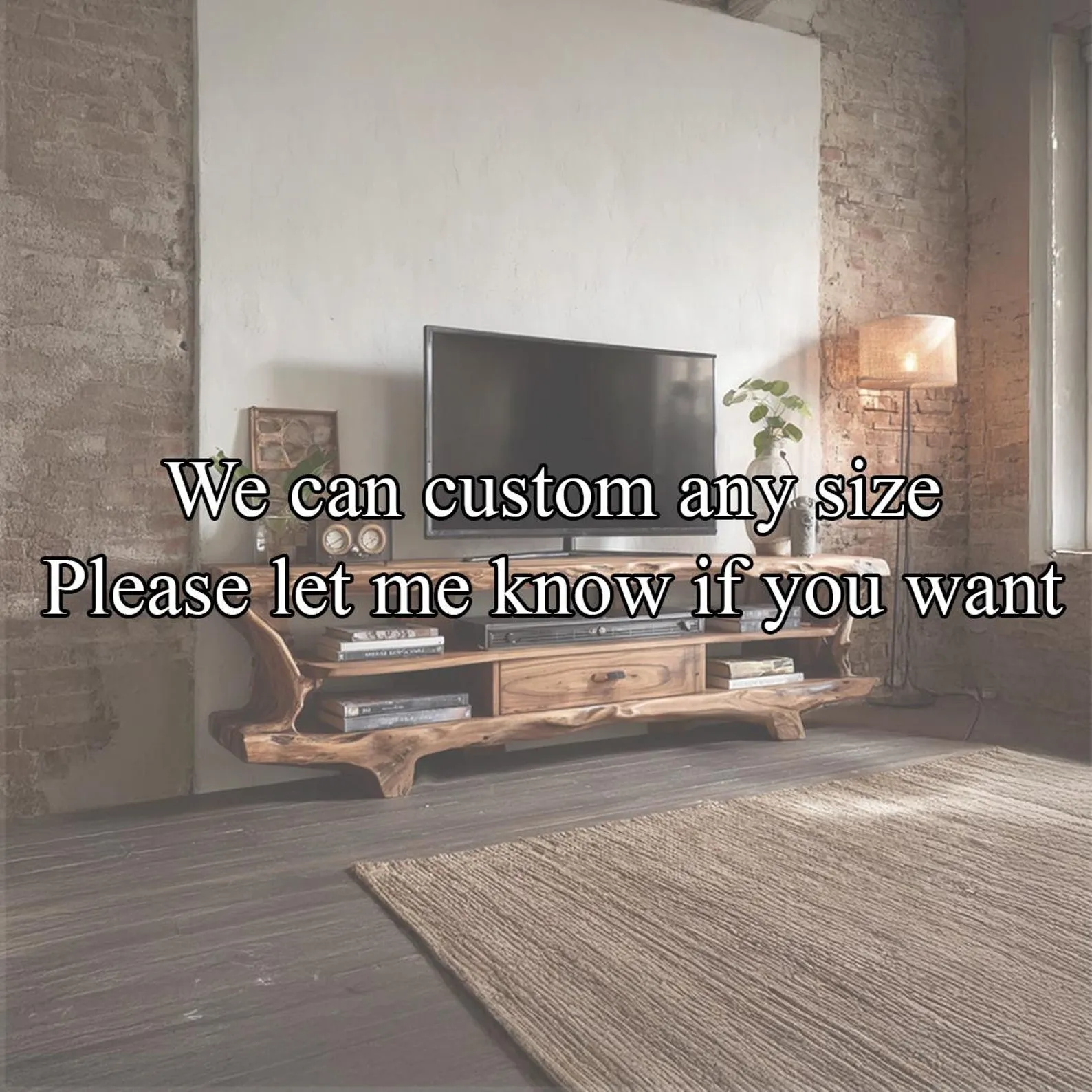 Live edge tv stand custom floating tv cabinet rustic tv storage handmade tv console unique home furniture housewarming decor living room - Image 2