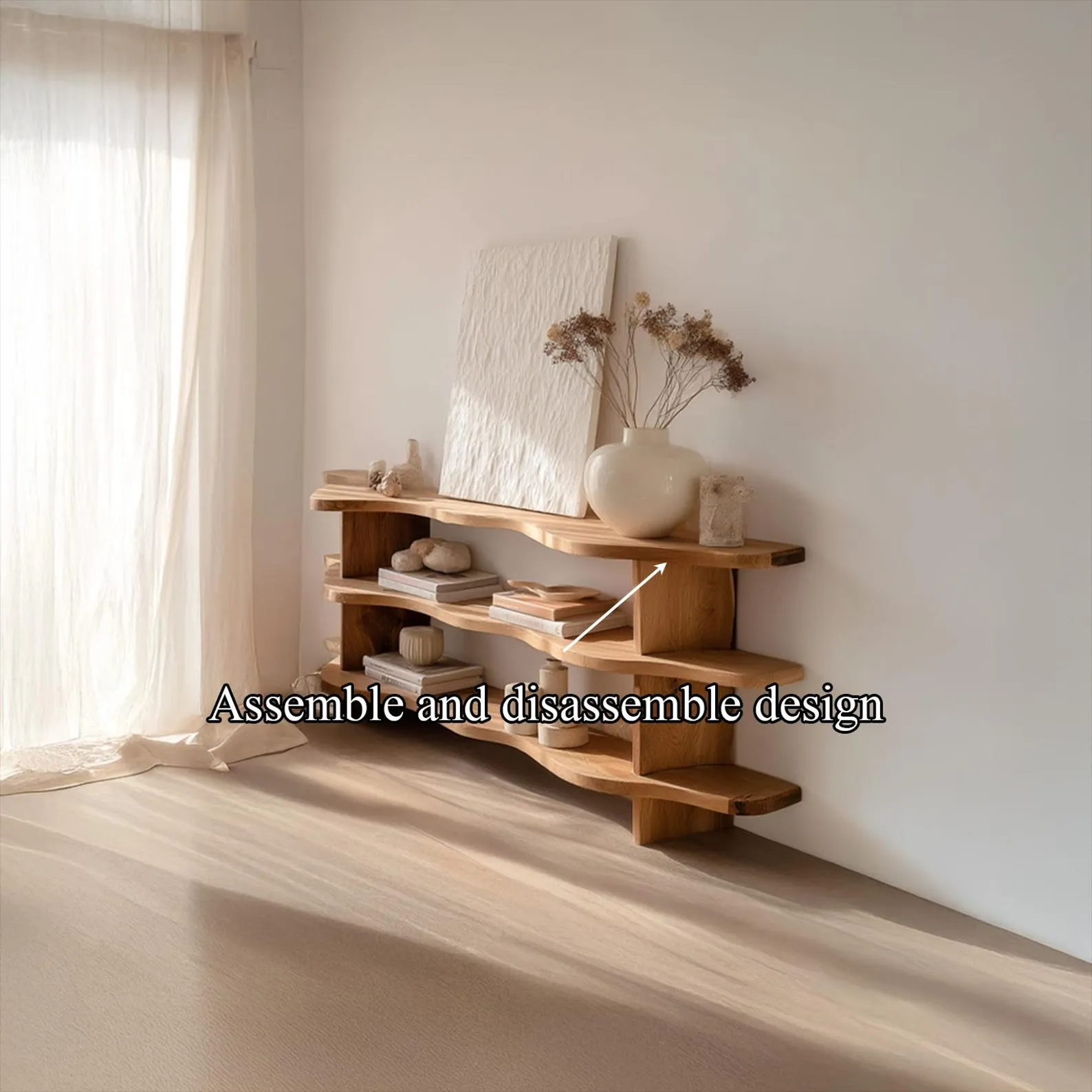 Shelf TV Solid Wood Live Edge Floating Shelves Shoe Bench Walnut Display Shelf Desk Shelf Unique Home Decor - Image 5