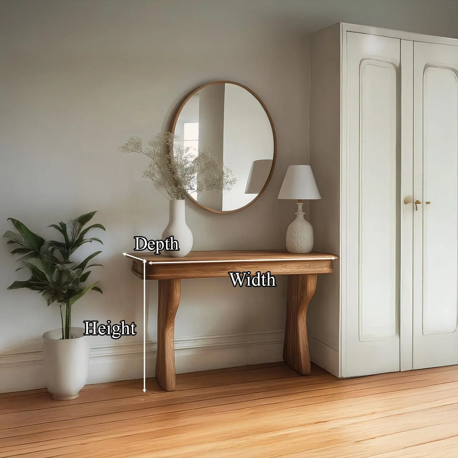 End Table Solid Wood Natural Inspired Custom Design Handmade Unique Entryway Decor Bespoke Solid Wood Furniture Gift - Image 3