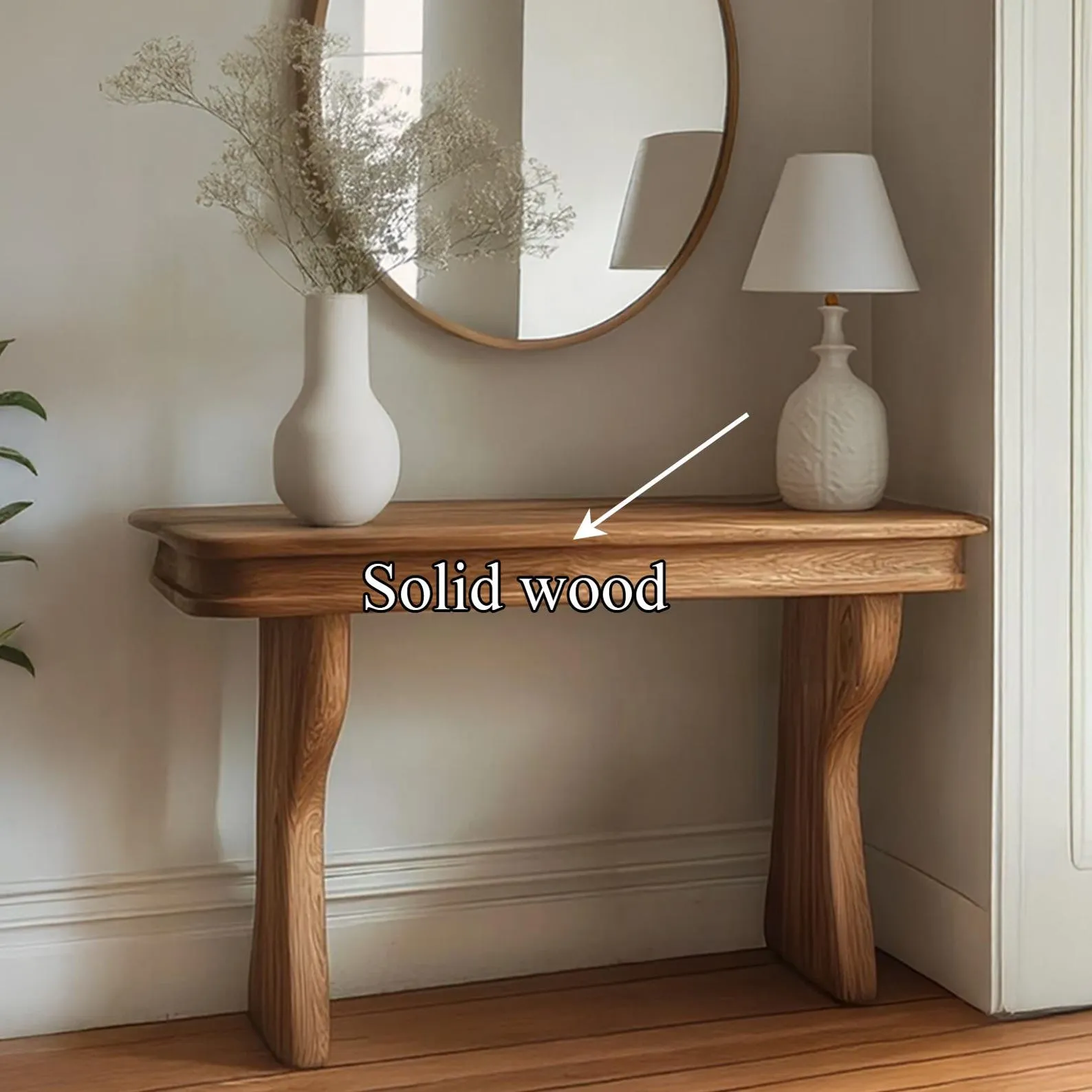 End Table Solid Wood Natural Inspired Custom Design Handmade Unique Entryway Decor Bespoke Solid Wood Furniture Gift - Image 4