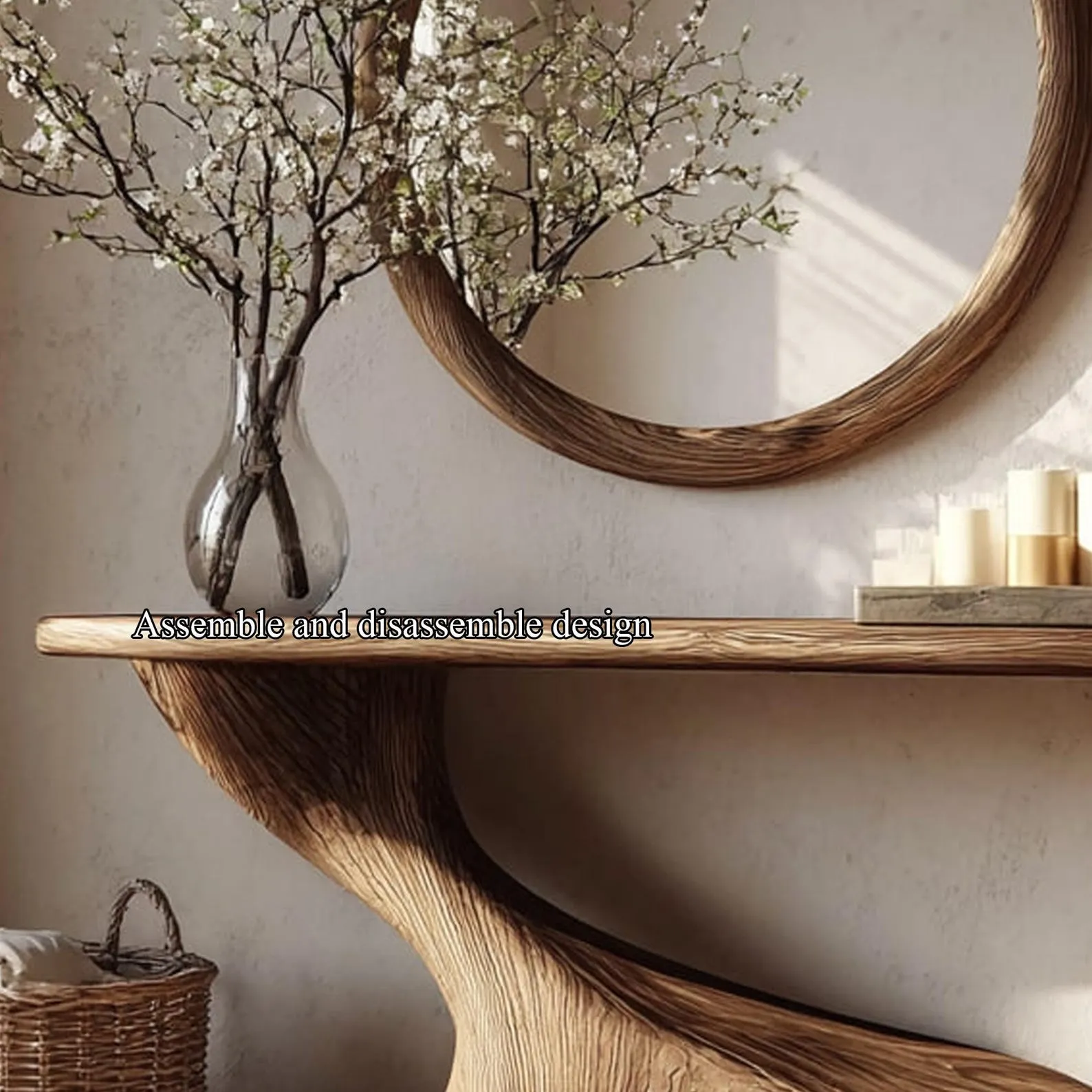 Rustic Wood Console Table Natural Driftwood Custom Design Handmade Unique Entryway Decor Bespoke Solid Wood Furniture Gift Her - Image 4