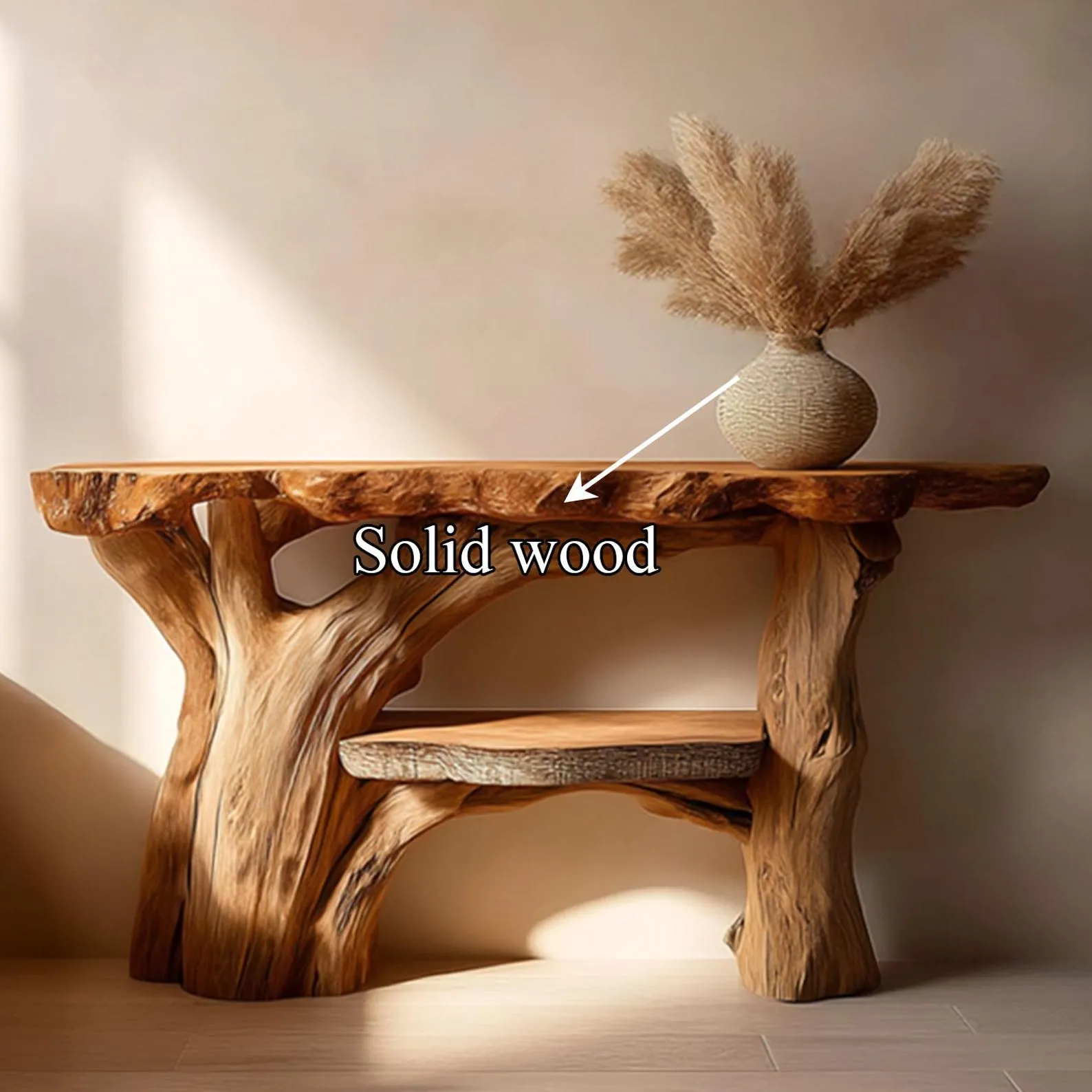 Rustic console table unique art solid wood handmade narrow wood entryway table custom table decor living room table decor halloween costume - Image 4