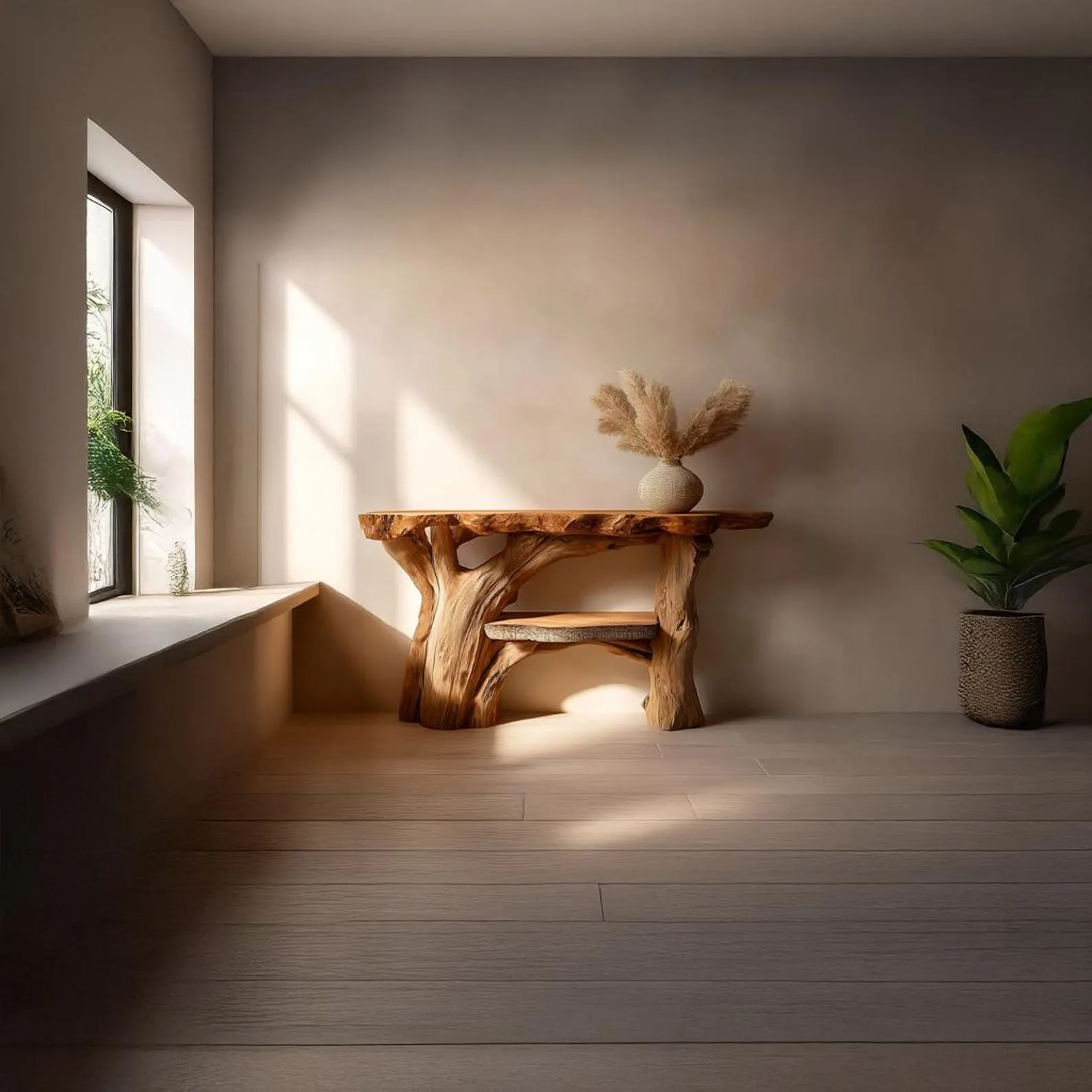 Rustic console table unique art solid wood handmade narrow wood entryway table custom table decor living room table decor halloween costume - Image 6