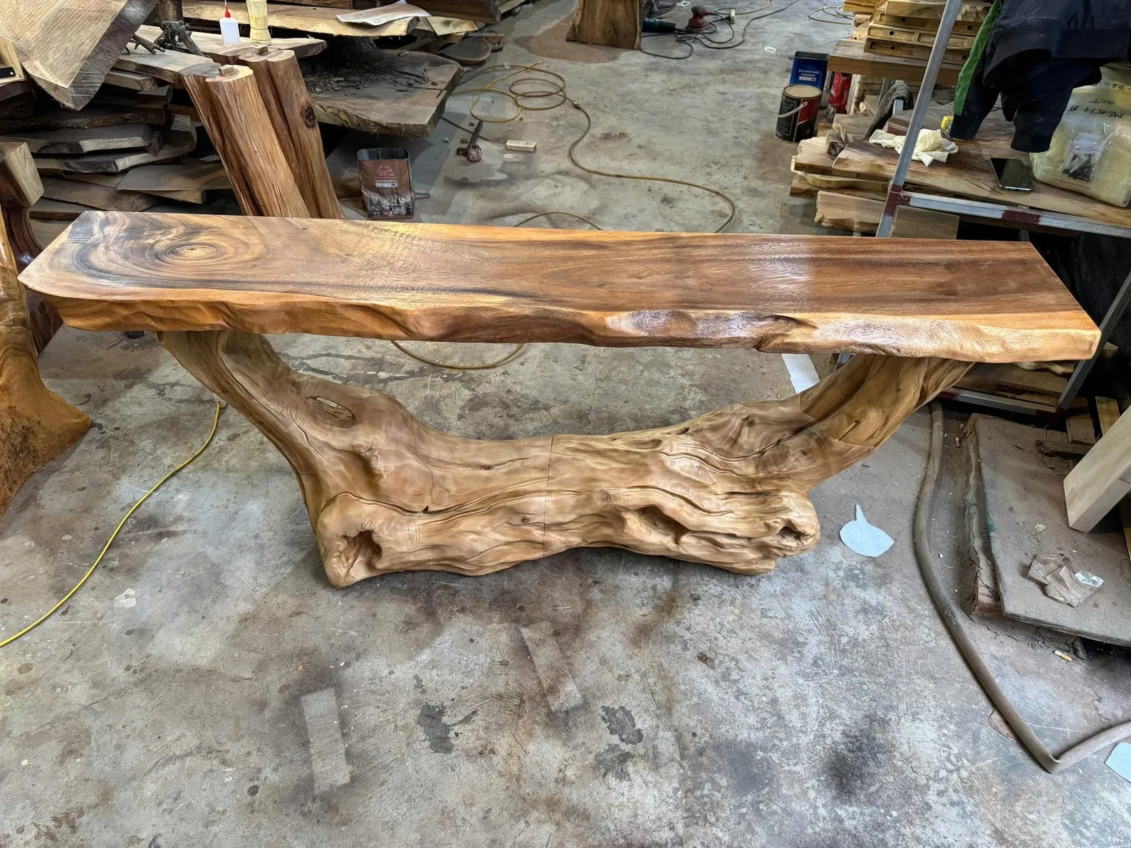 Console table unique art solid wood handmade narrow wood entryway table custom table decor living room table decor halloween costume - Image 2