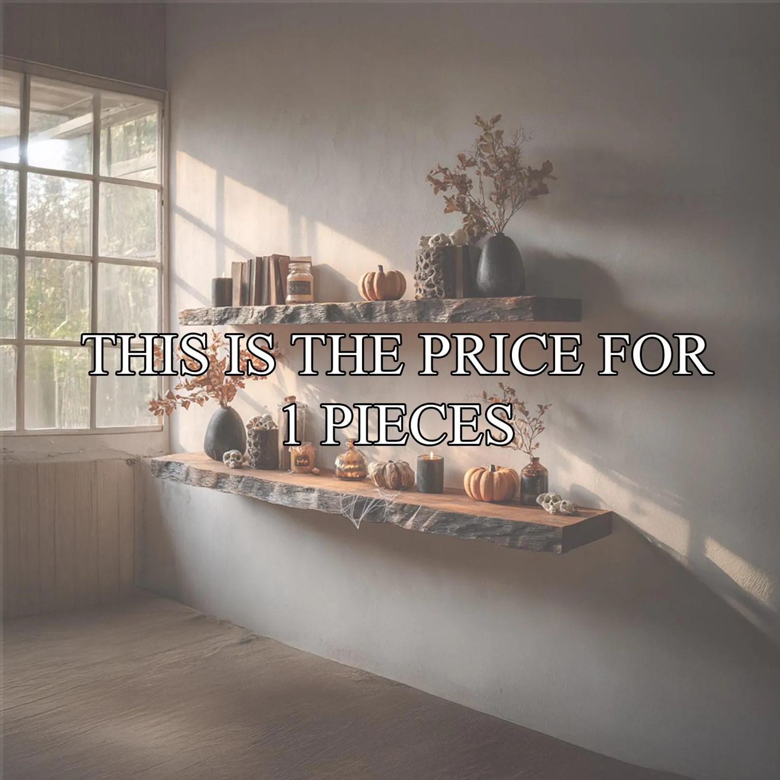 Natural Wood Floating Shelves Rustic Wood Floating Shelf Small Wood Display Shelf Wall Shelf Book Shelf Entryway shelf Gift Halloween - Image 2