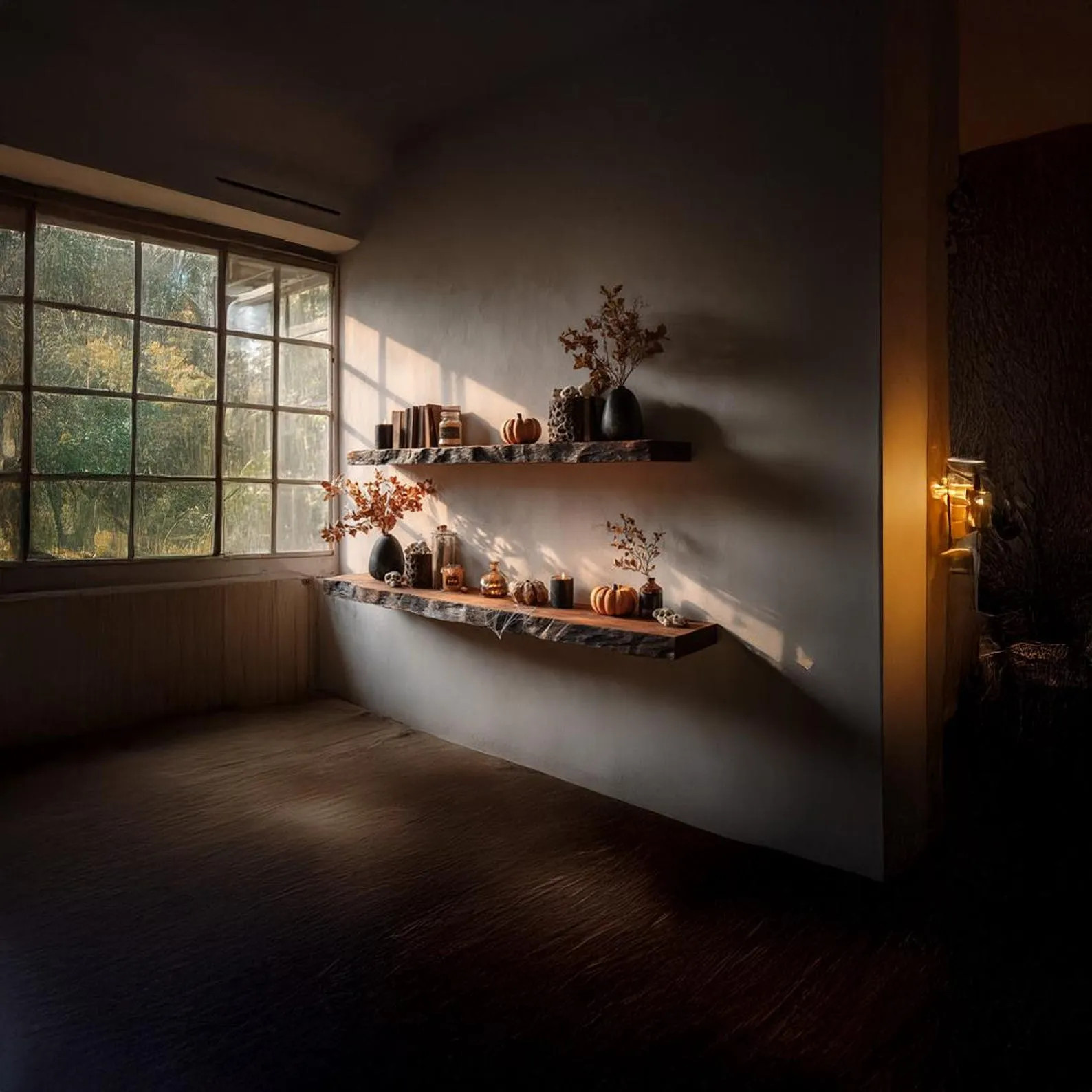 Natural Wood Floating Shelves Rustic Wood Floating Shelf Small Wood Display Shelf Wall Shelf Book Shelf Entryway shelf Gift Halloween - Image 6