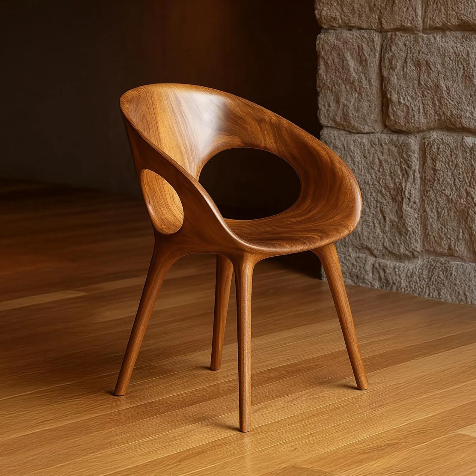 Rustic Solid Walnut Dining Chair Handcrafted Minimalist Art Chair Scandinavian Style Tea Room Chair Mortise , Tenon Design Decor Home