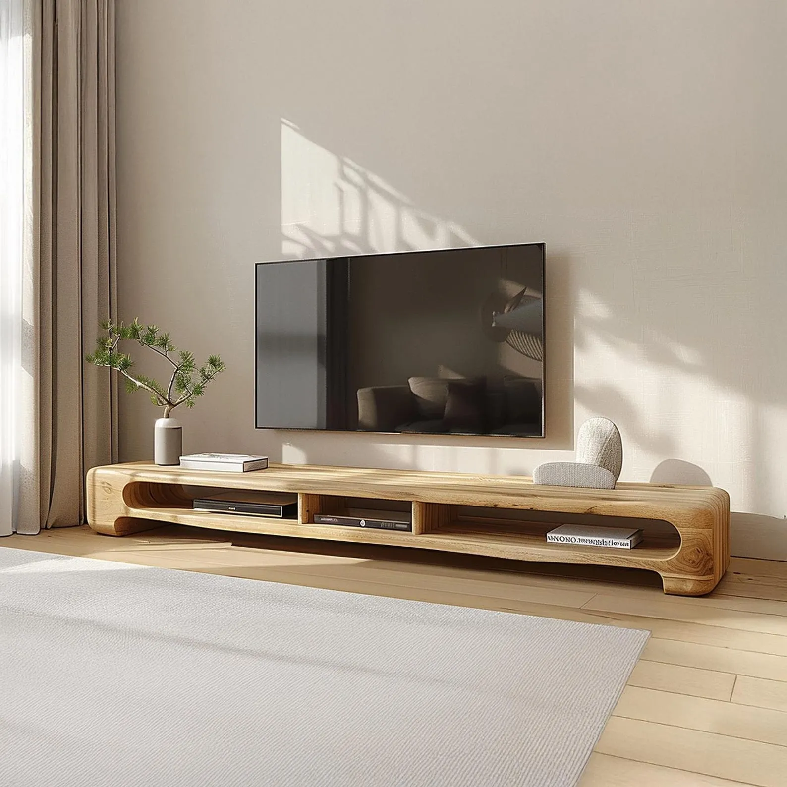 Mid century Modern Wood TV Console Solid Wood Media Cabinet Vintage finish Console Handmade Decor Living Room Gift Christmas