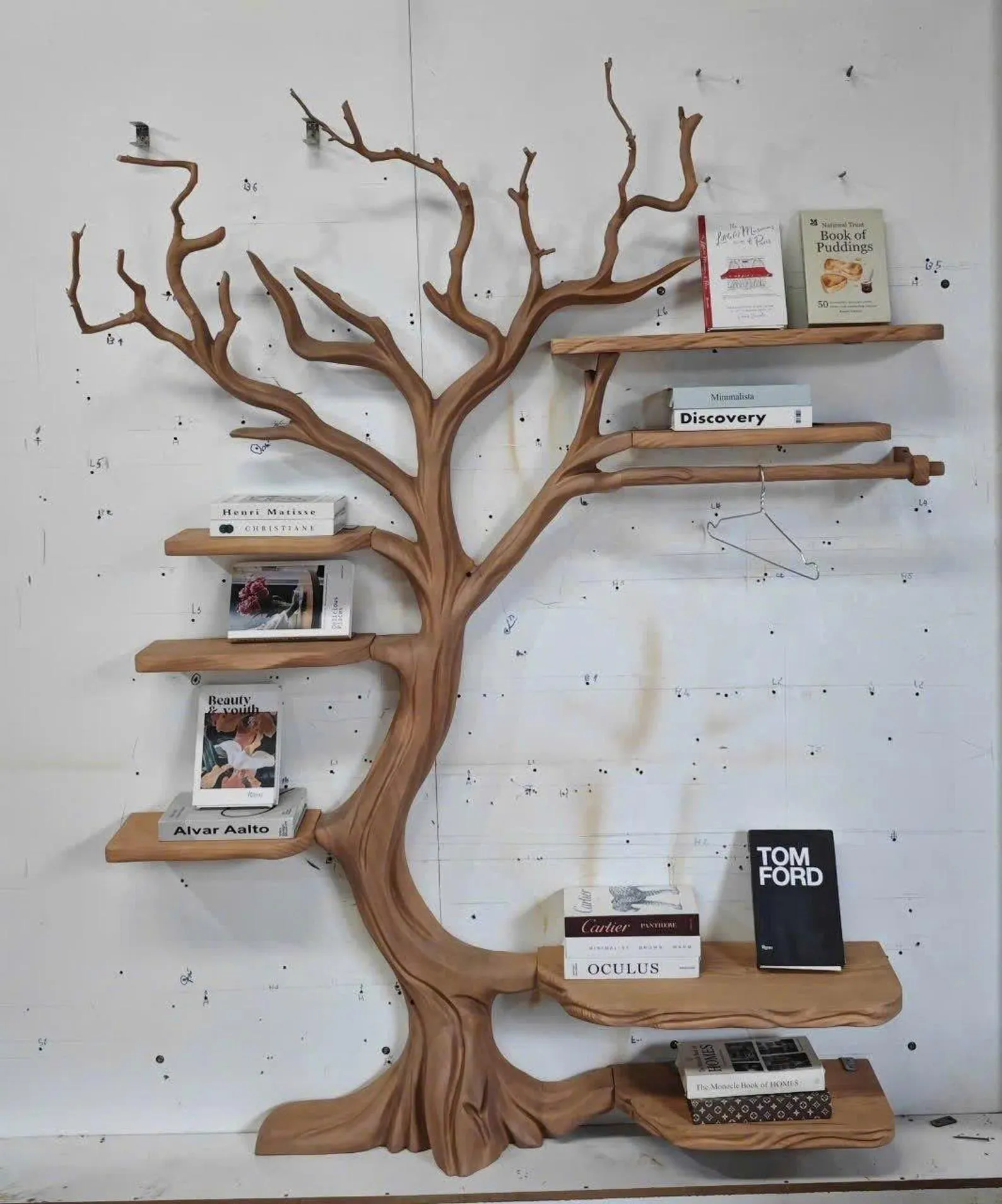 Rustic tree bookshelf solid wood handmade living room decoration tree branch floating corner shelf driftwood natural wooden gift - Image 2